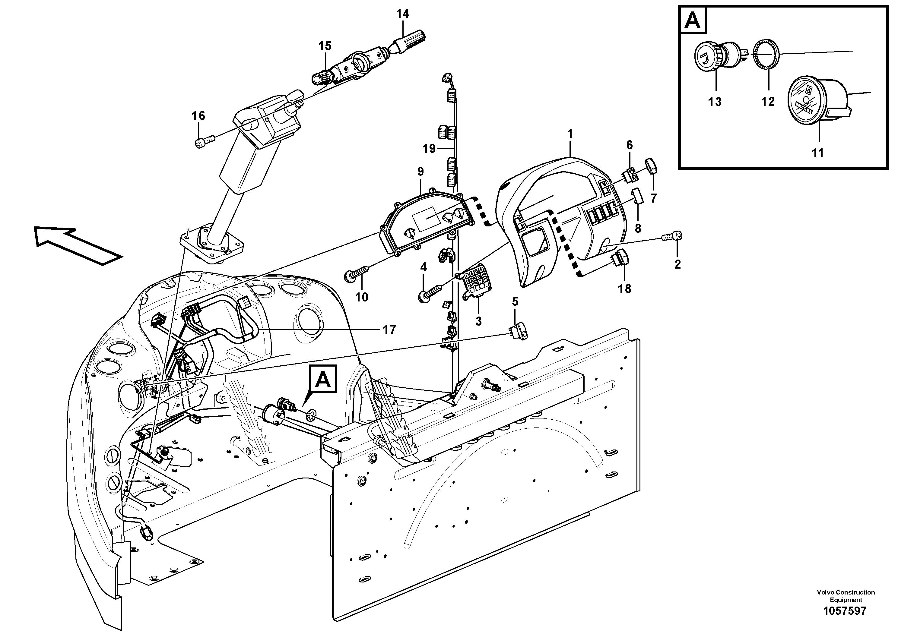 Схема запчастей Volvo L350F - 104382 Instrument panel L350F