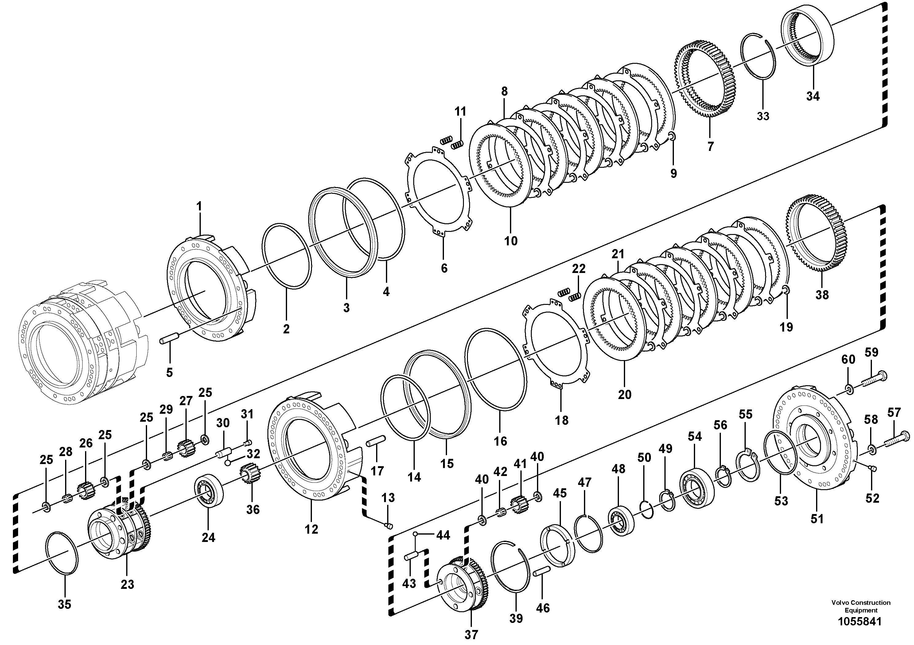 Схема запчастей Volvo L350F - 94253 Disc clutches for forward and reverse L350F