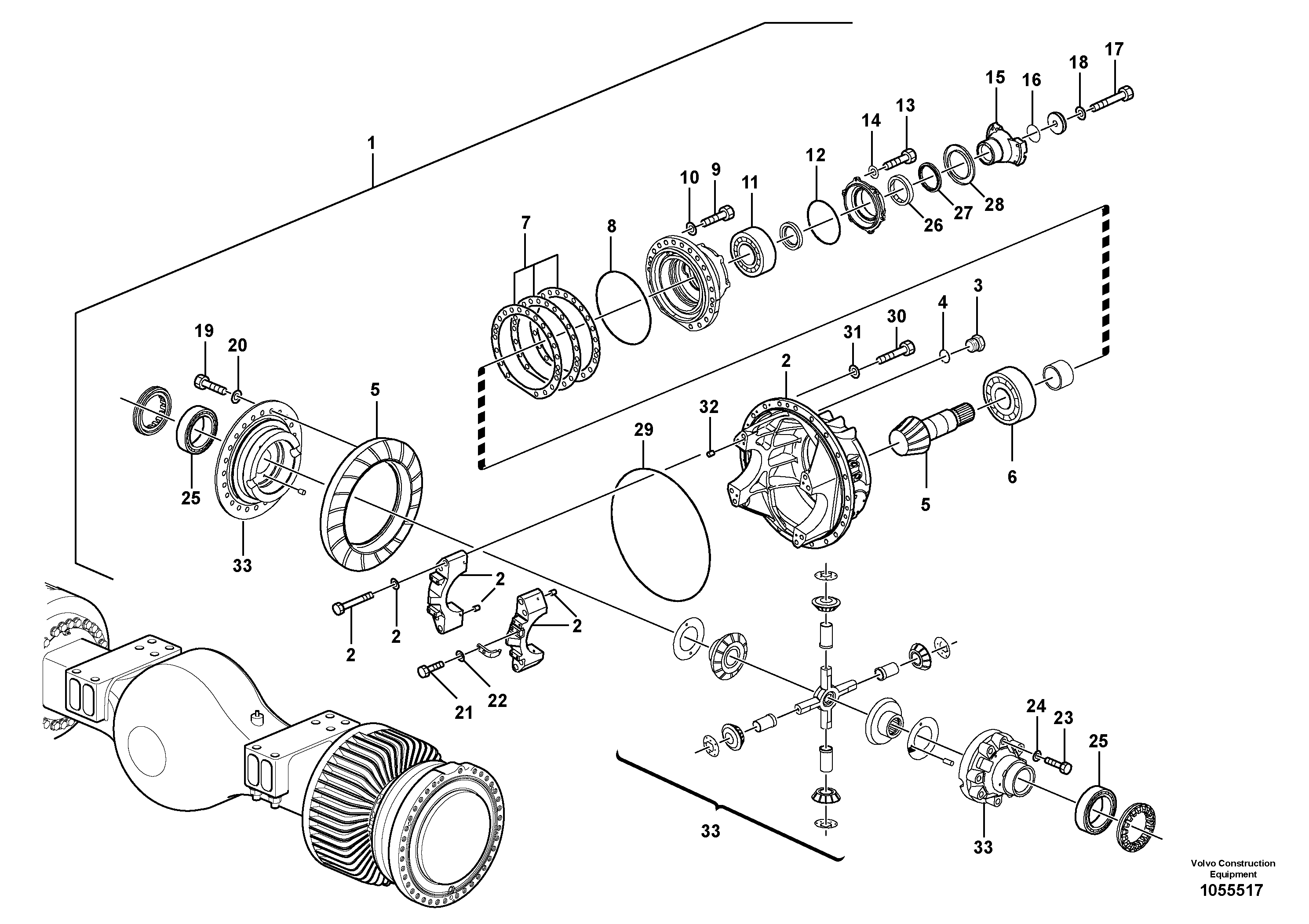 Схема запчастей Volvo L350F - 59847 Главная передача L350F