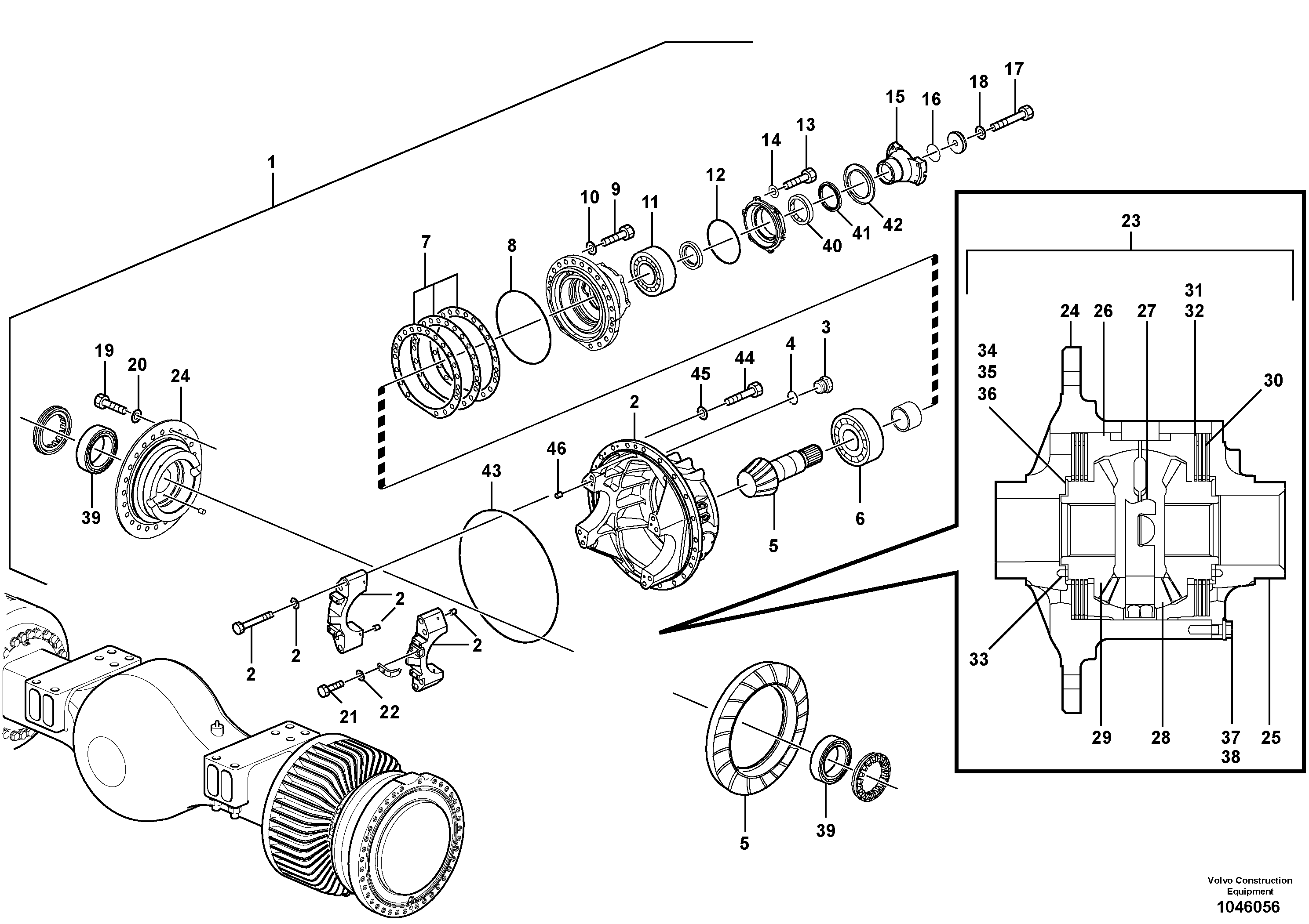 Схема запчастей Volvo L350F - 96321 Главная передача L350F