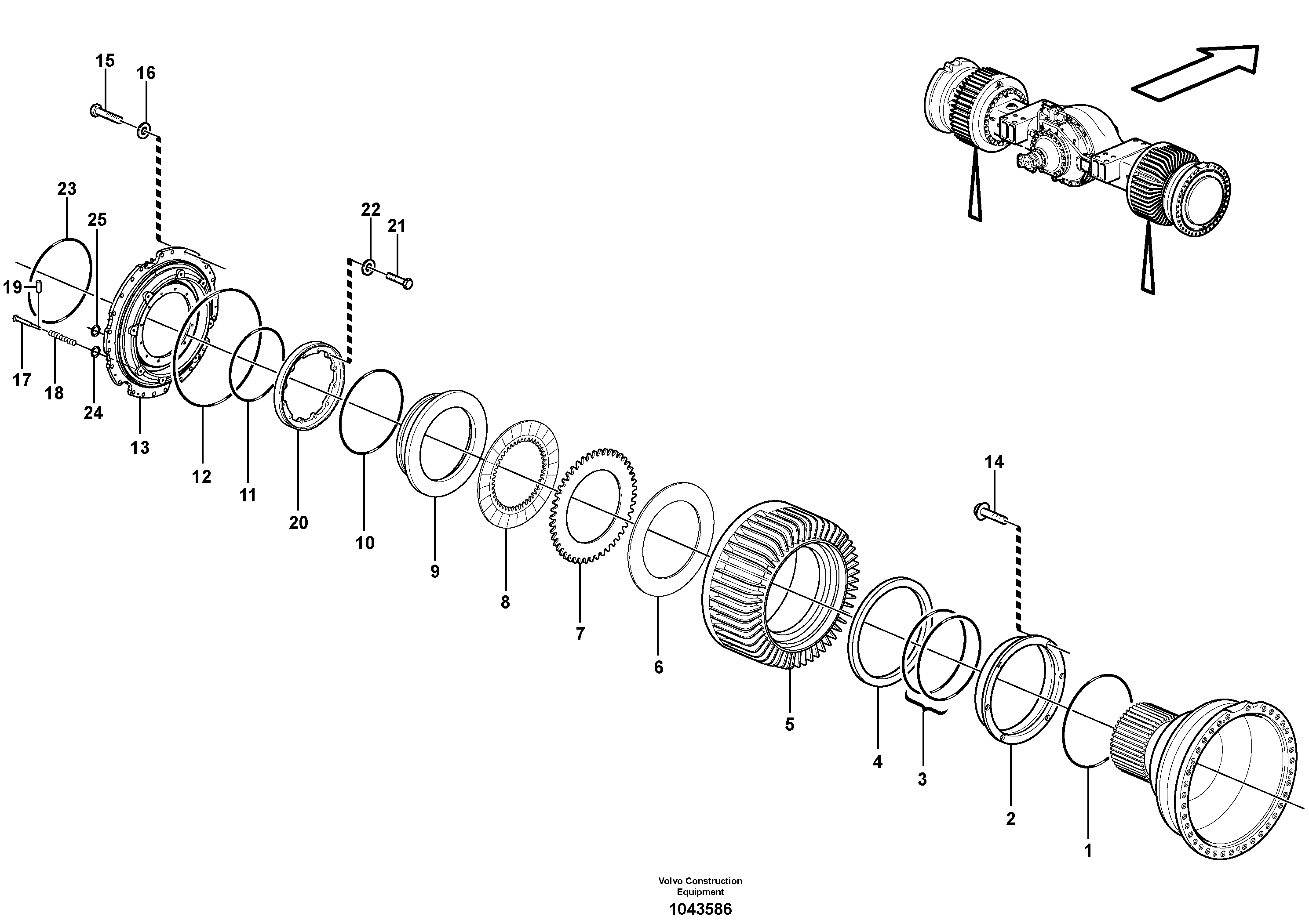 Схема запчастей Volvo L350F - 43704 Multi-disc brake, front L350F