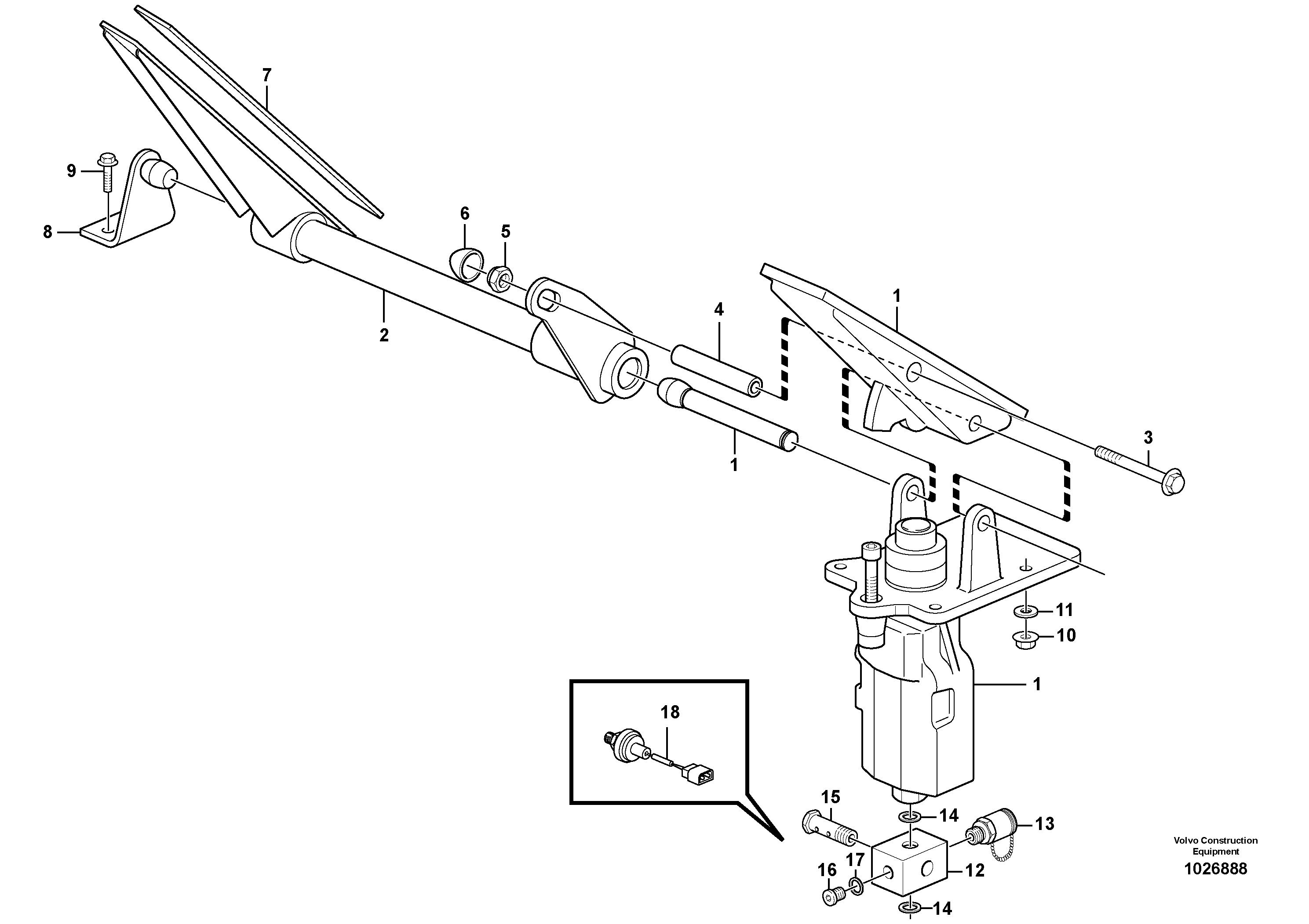 Схема запчастей Volvo L350F - 14103 Dual brake pedals L350F