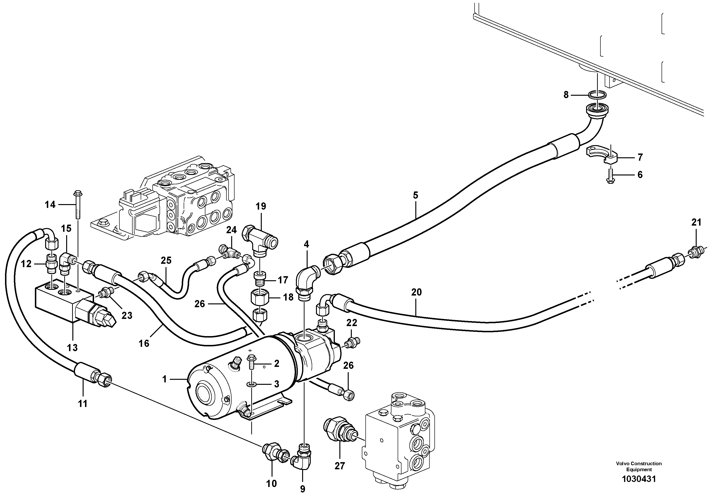 Схема запчастей Volvo L350F - 101946 Secondary steering system L350F