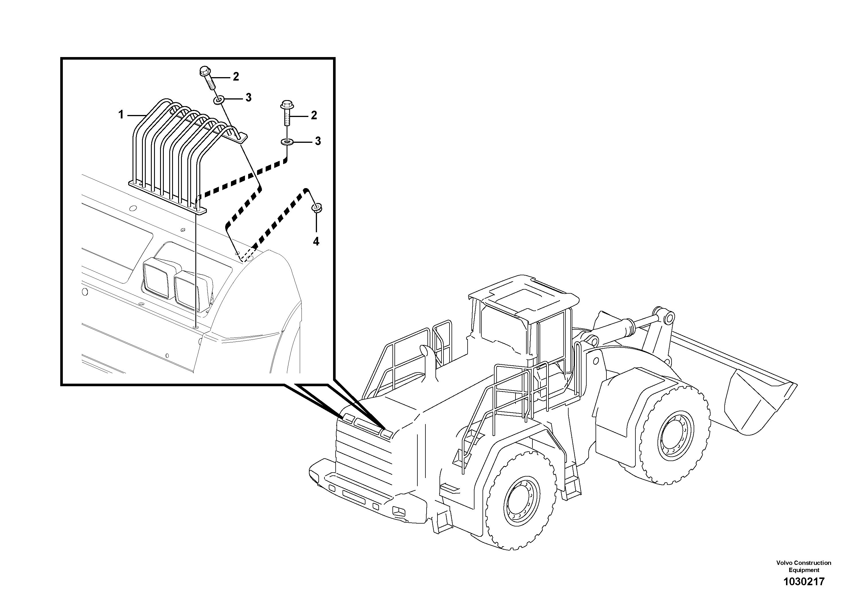 Схема запчастей Volvo L350F - 45886 Protection for lighting L350F