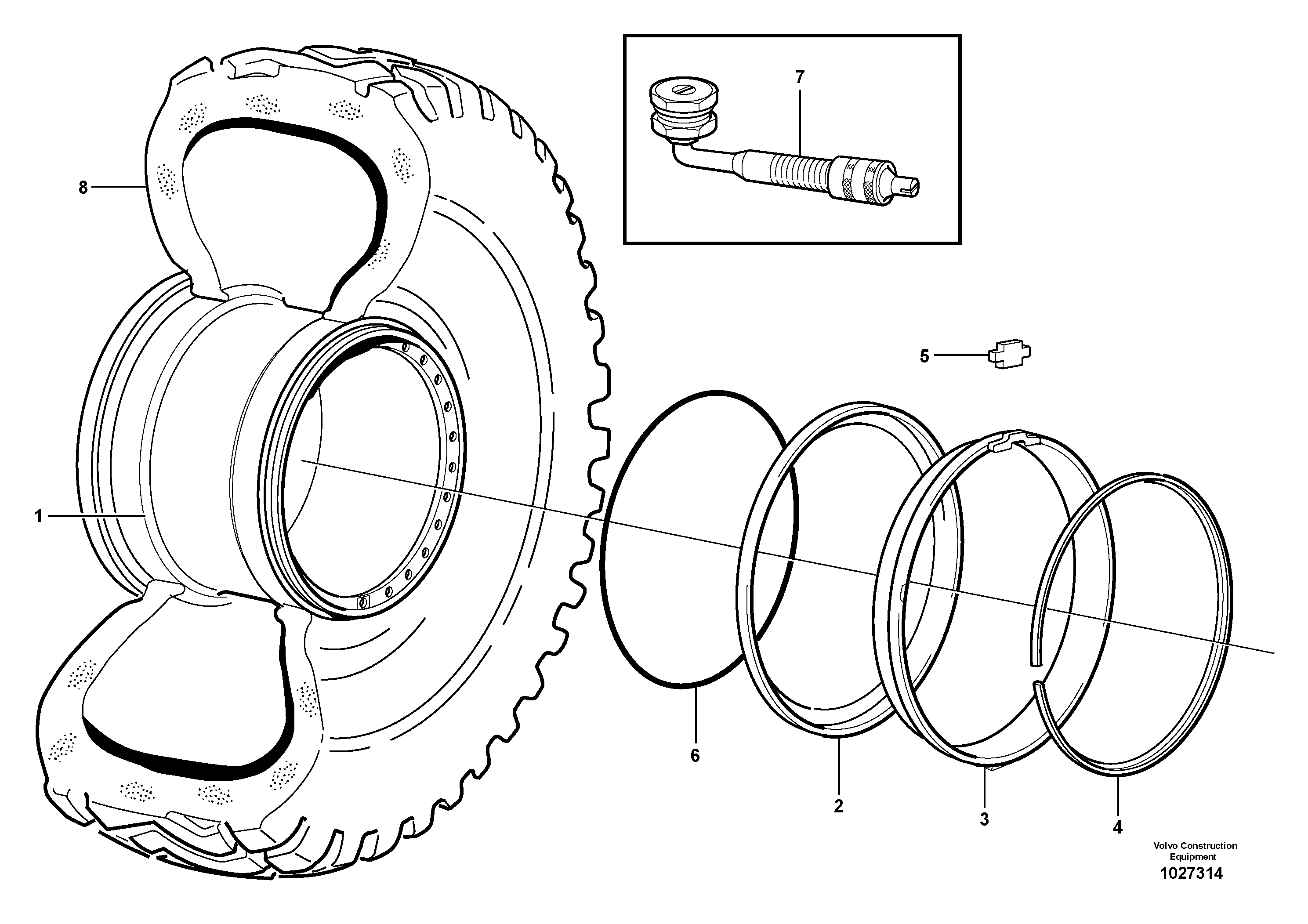 Схема запчастей Volvo L350F - 73526 Wheel L350F