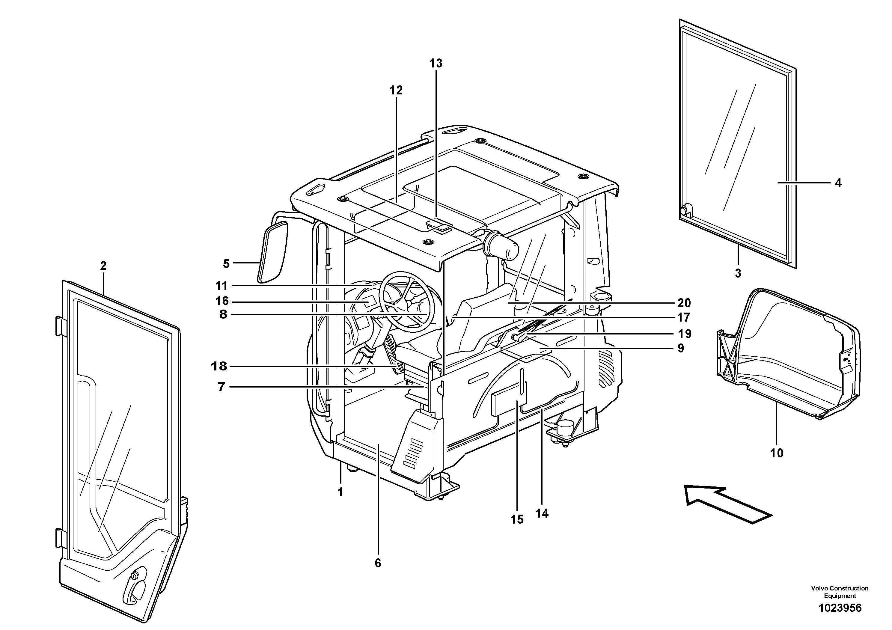 Схема запчастей Volvo L350F - 46464 Drivers cab L350F