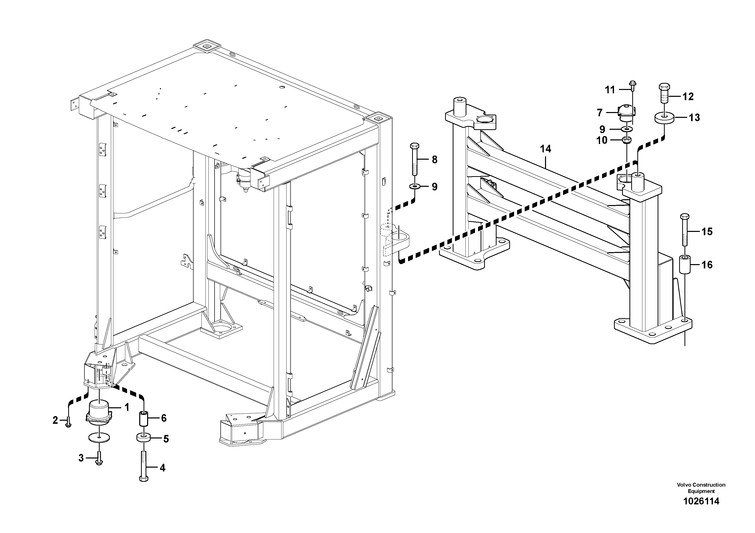 Схема запчастей Volvo L350F - 66736 Cab mounting block L350F