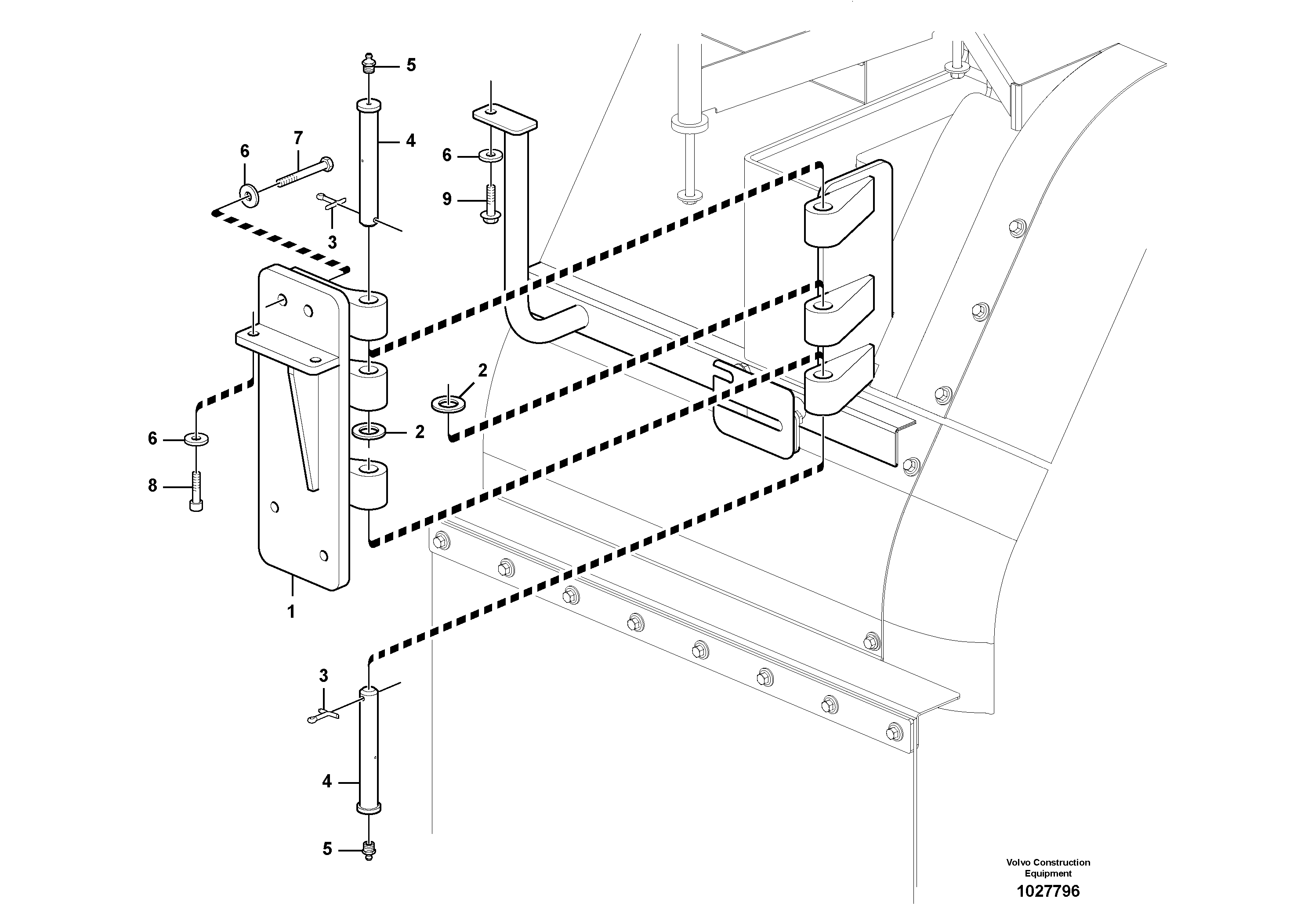 Схема запчастей Volvo L350F - 46551 Hinge L350F