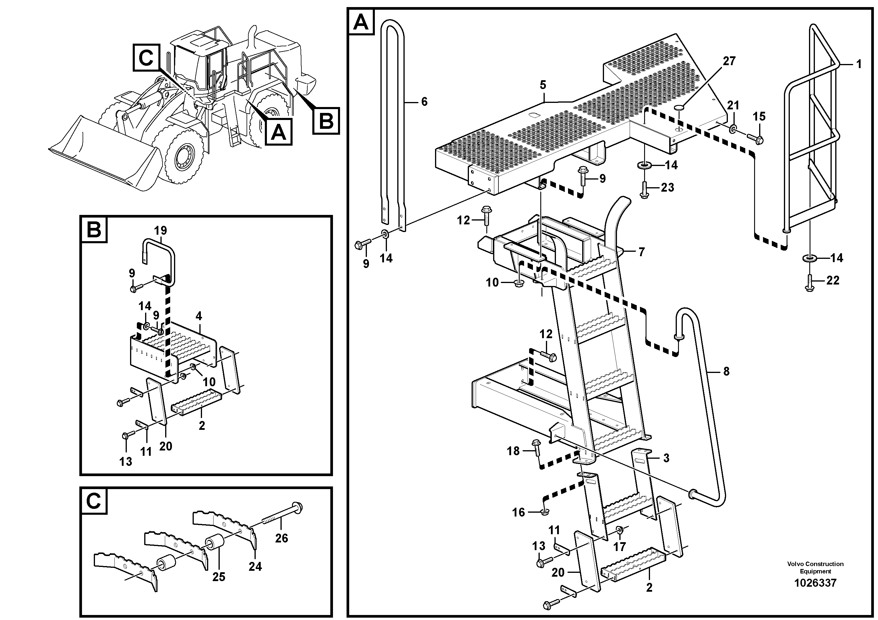 Схема запчастей Volvo L350F - 46552 Foot step L350F