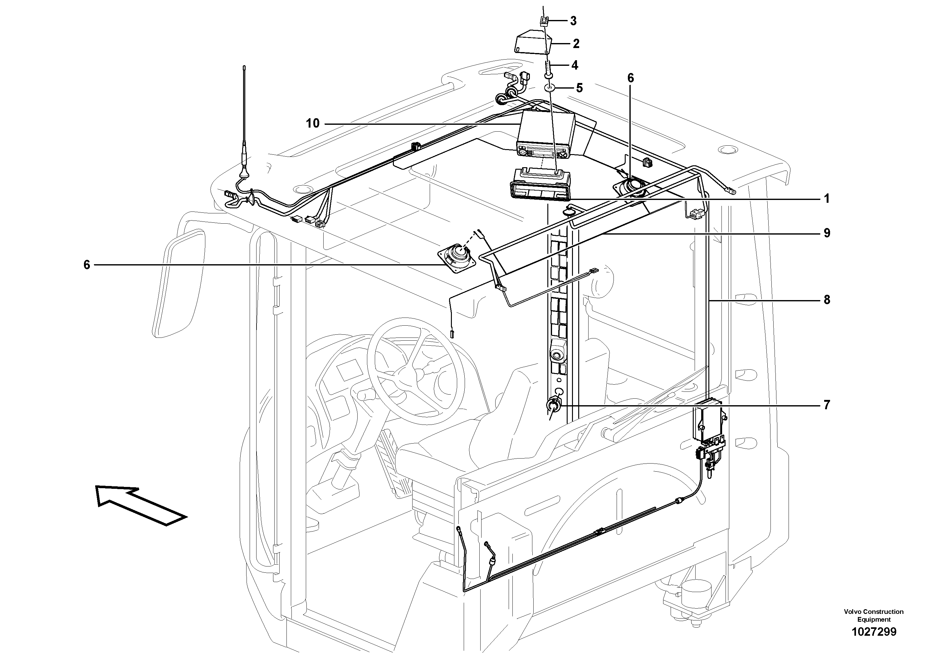 Схема запчастей Volvo L350F - 8008 Radio bracket L350F