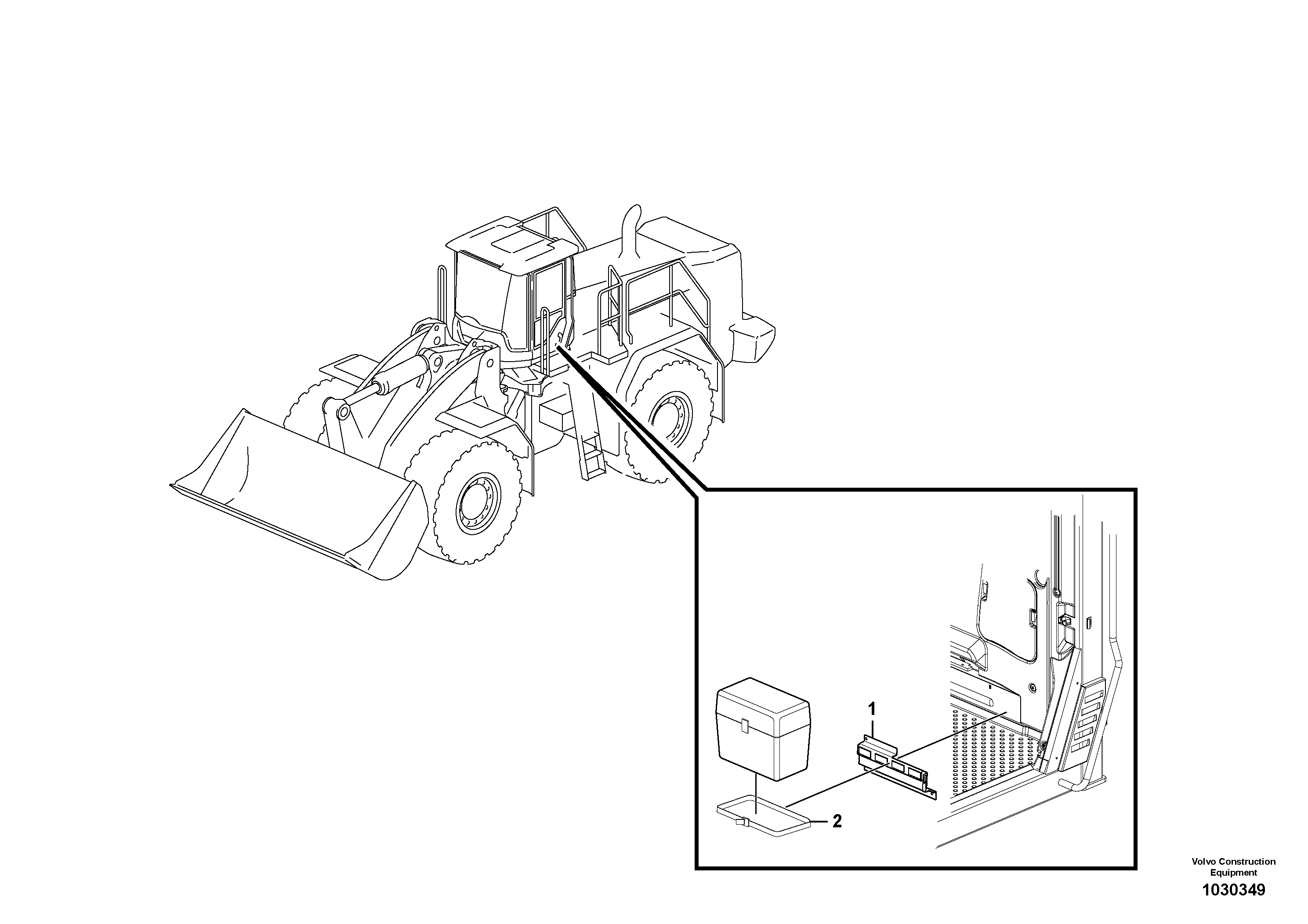 Схема запчастей Volvo L350F - 44509 Lunch box holder L350F