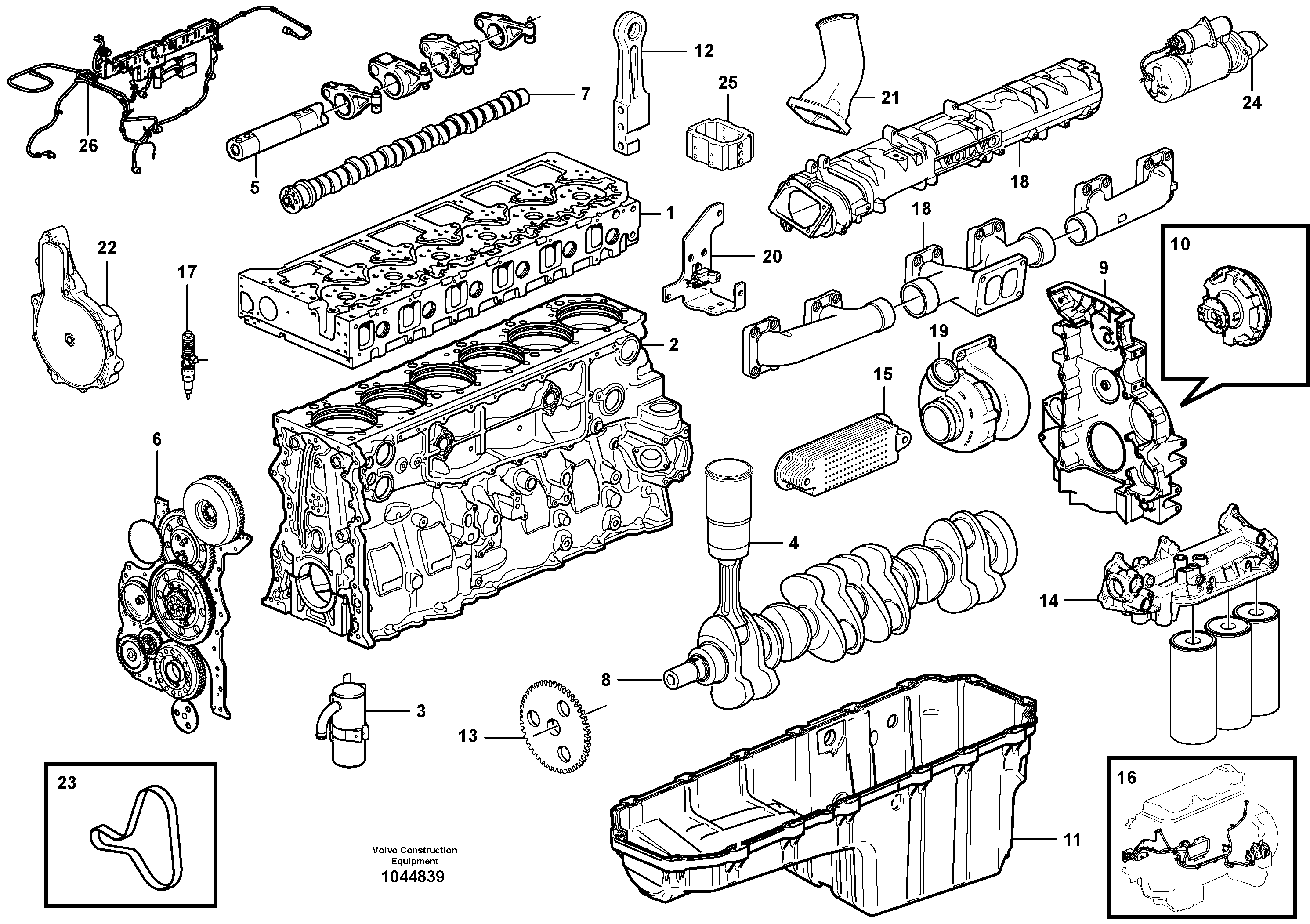 Схема запчастей Volvo L350F - 46412 Двигатель в сборе L350F