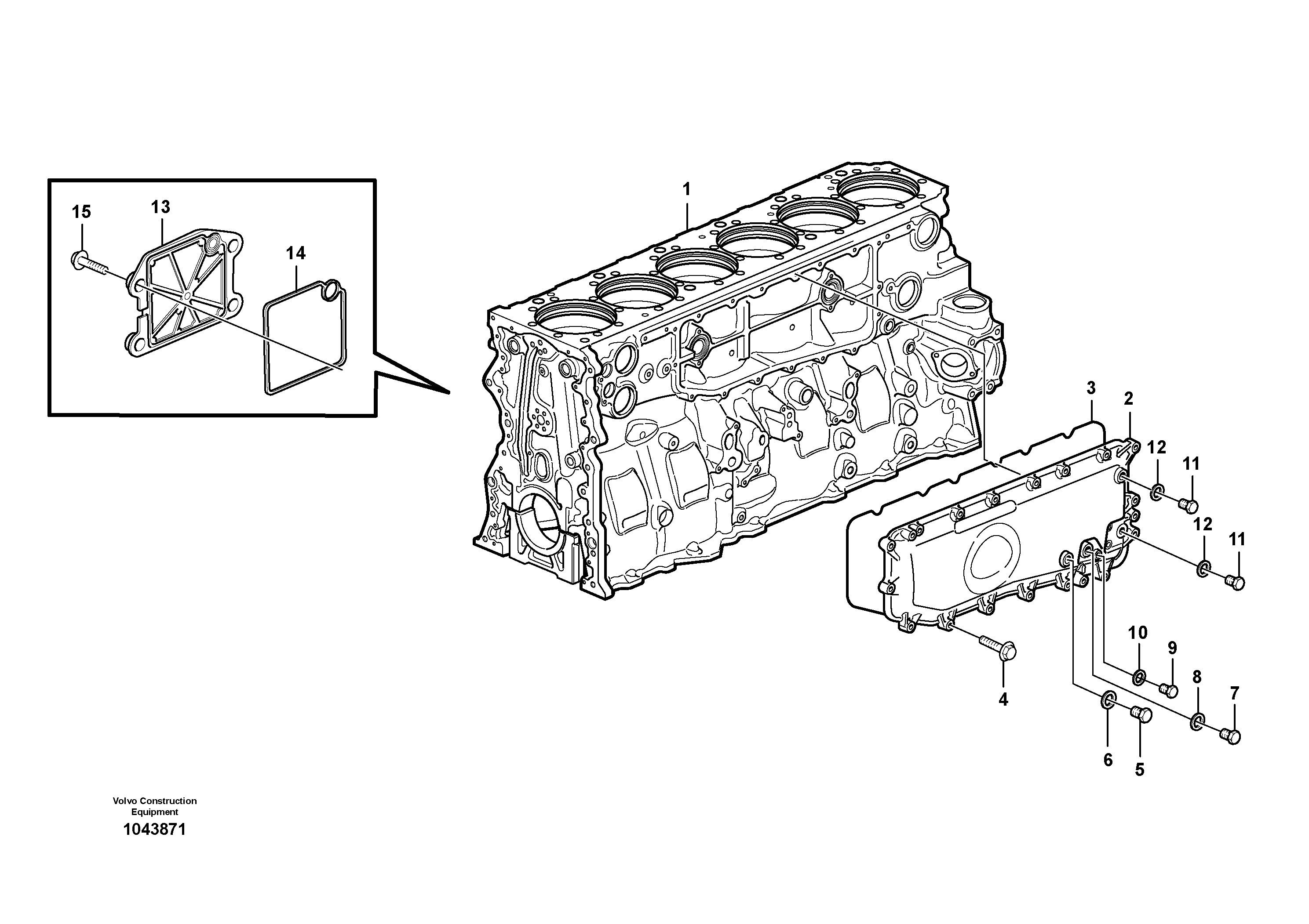 Схема запчастей Volvo L350F - 105739 Блок цилиндров L350F