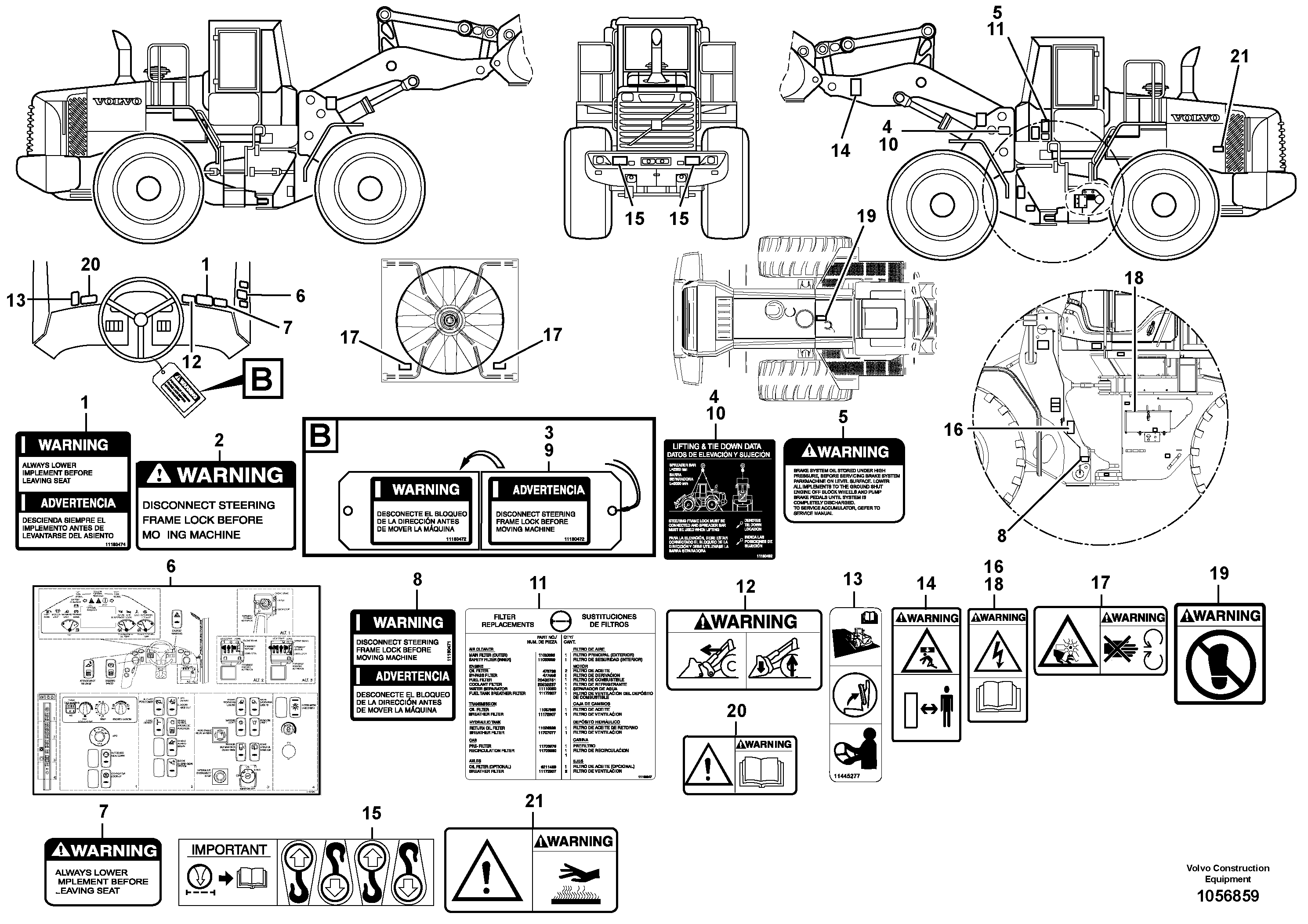 Схема запчастей Volvo L350F - 67490 Decals L350F