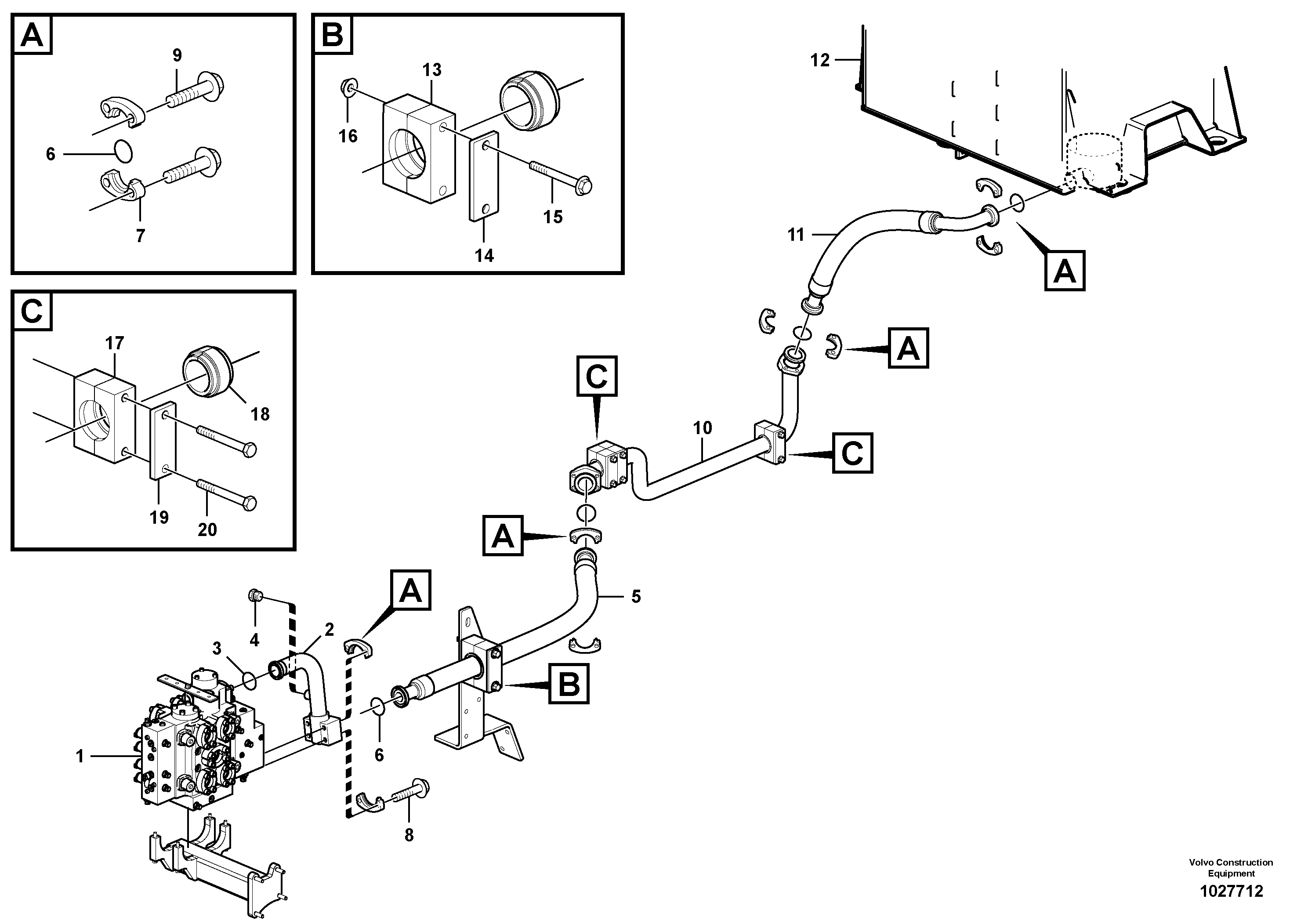 Схема запчастей Volvo L350F - 1308 Hydraulic system, return line L350F