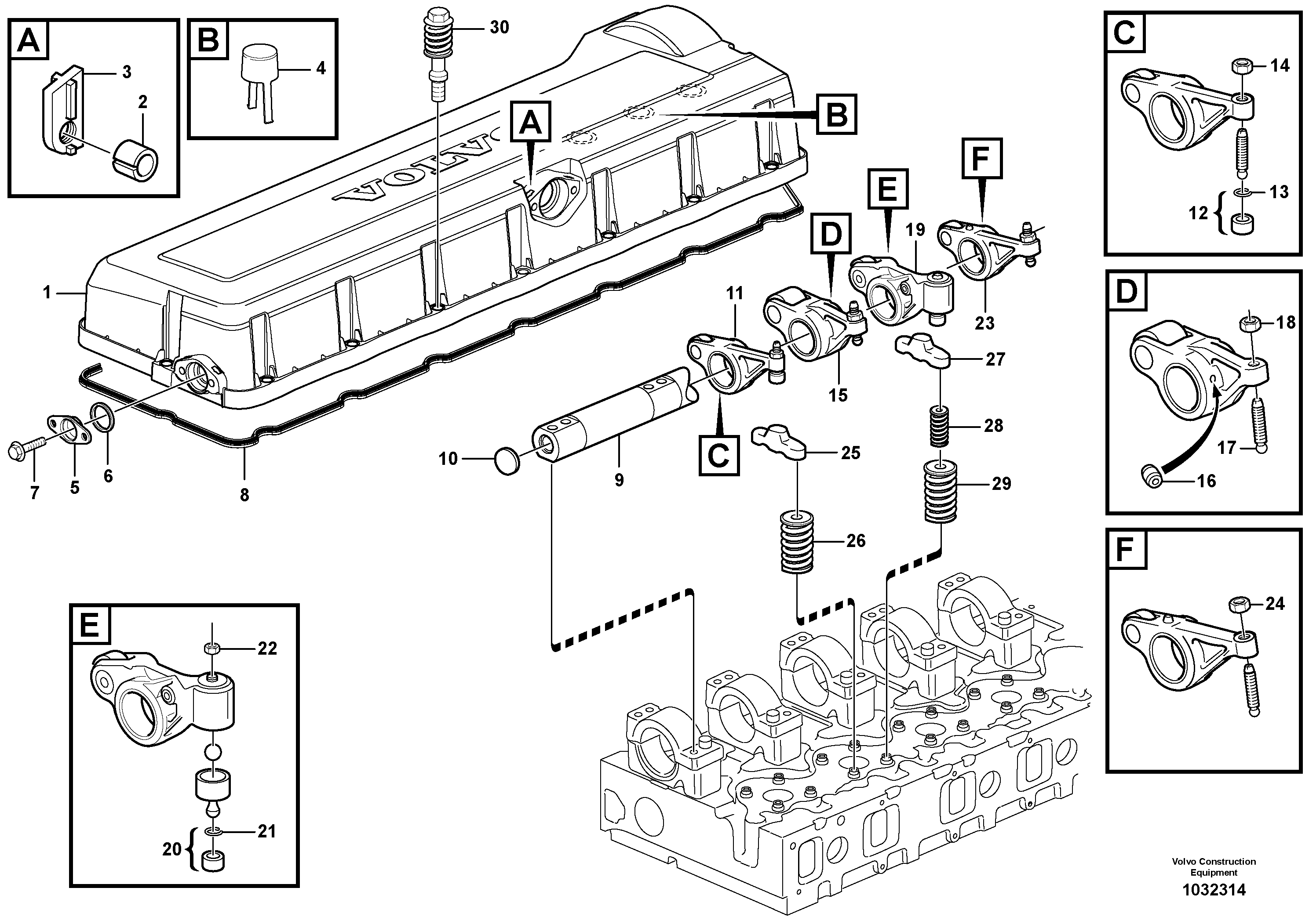 Схема запчастей Volvo L350F - 100708 Valve mechanism L350F