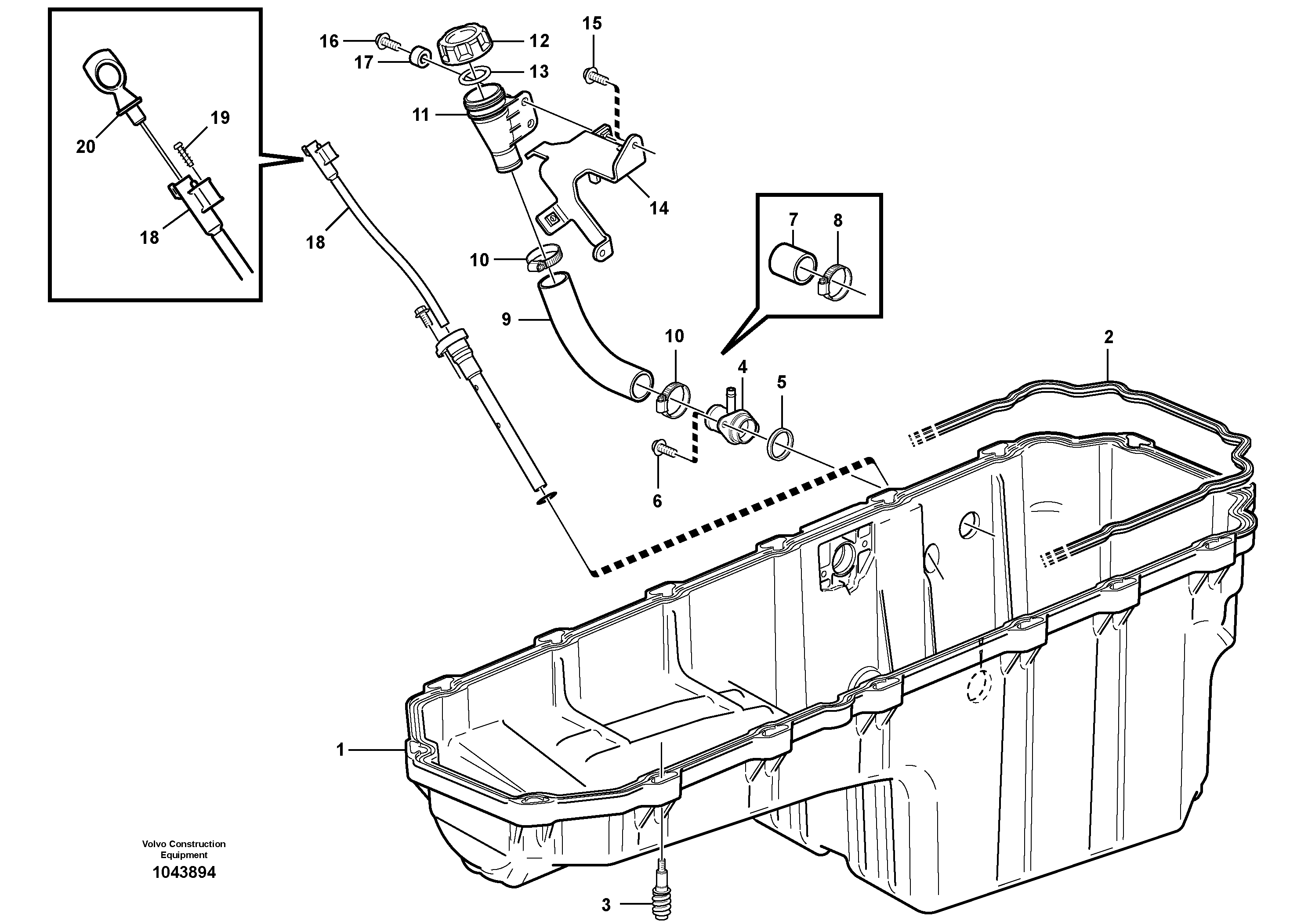 Схема запчастей Volvo L350F - 77804 Oil sump with mounting parts L350F