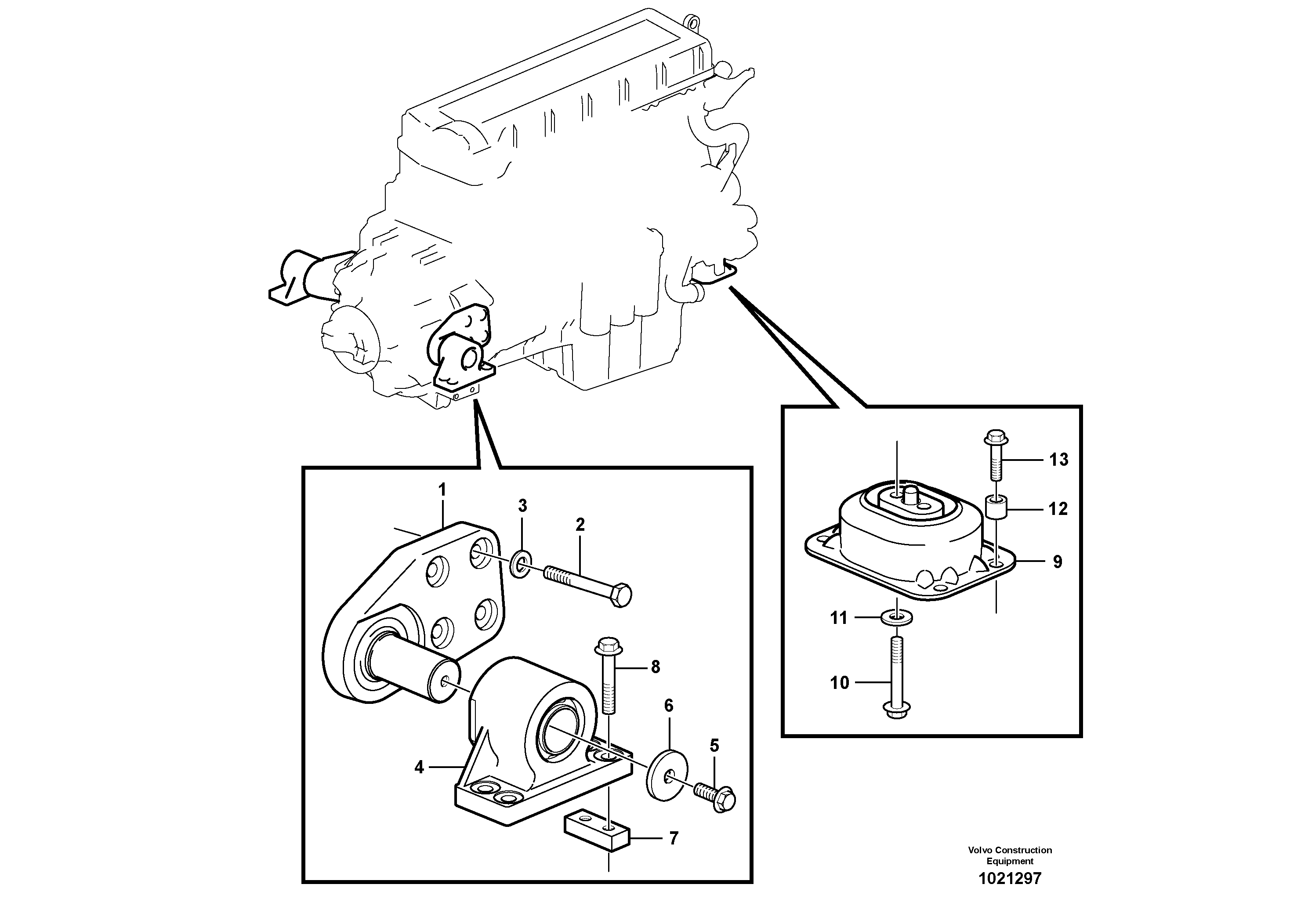 Схема запчастей Volvo L350F - 42748 Установка двигателя L350F