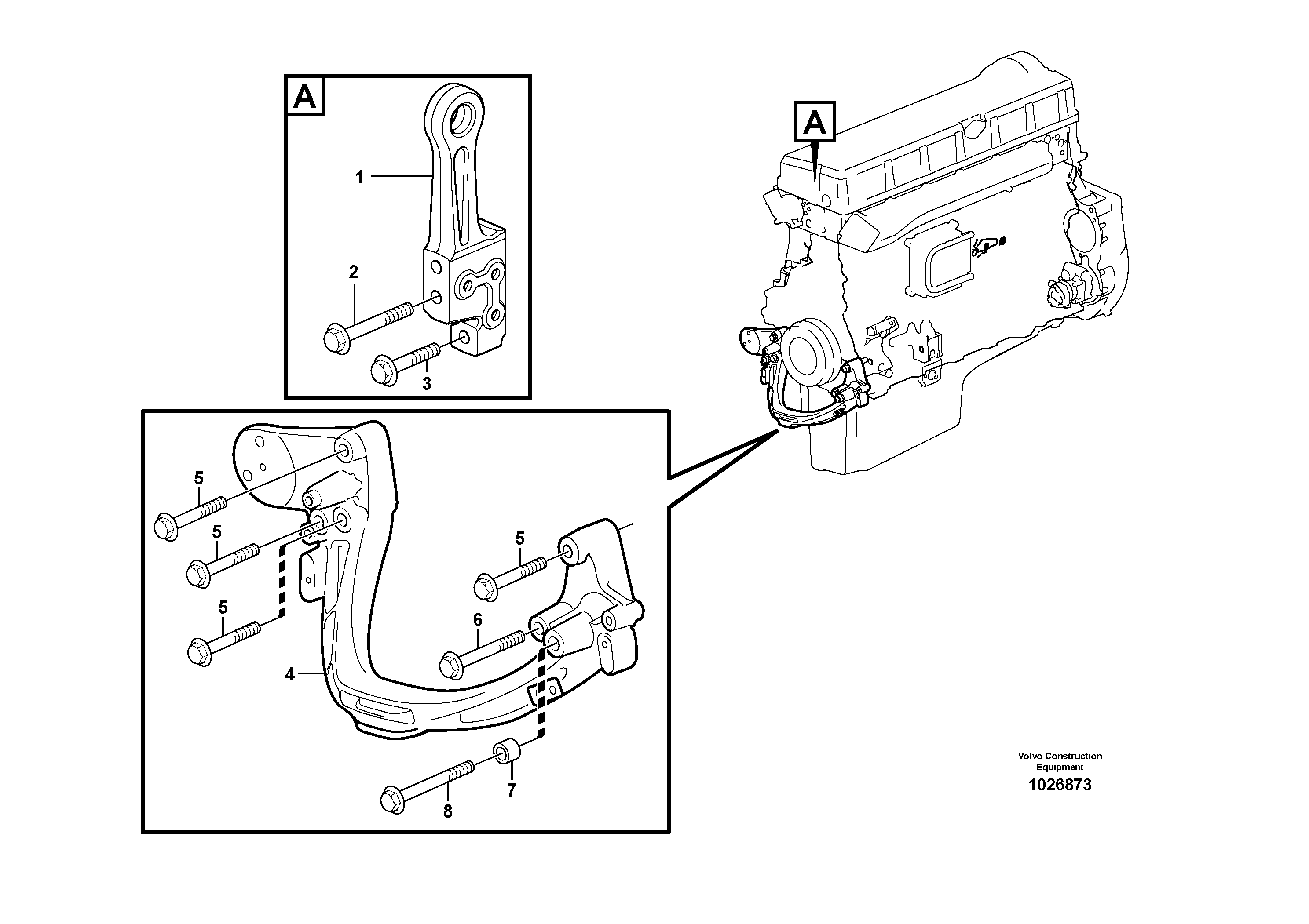 Схема запчастей Volvo L350F - 95780 Установка двигателя L350F