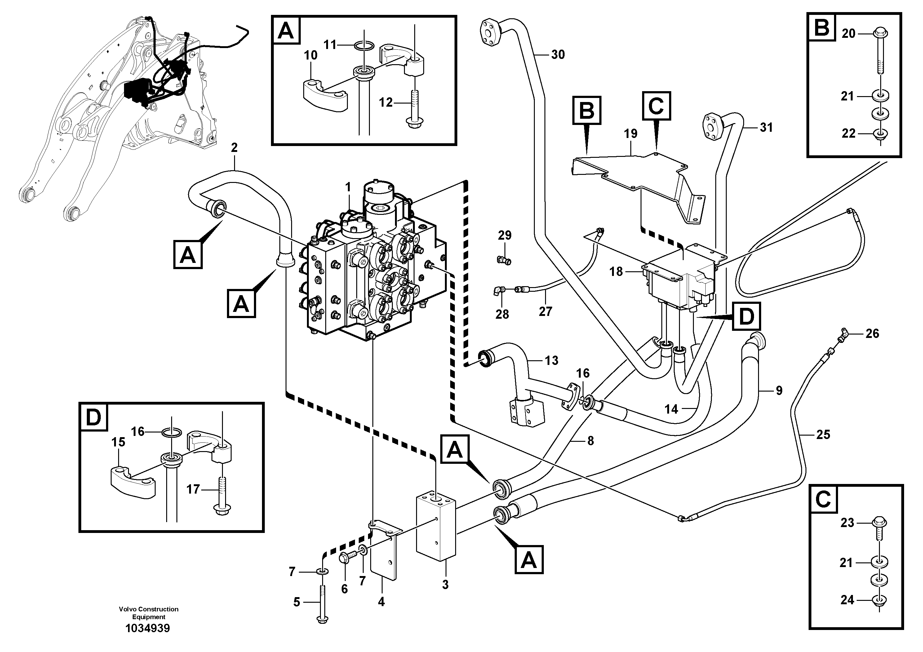 Схема запчастей Volvo L350F - 45536 Extra hydraulic equipment 3rd hydraulic control L350F