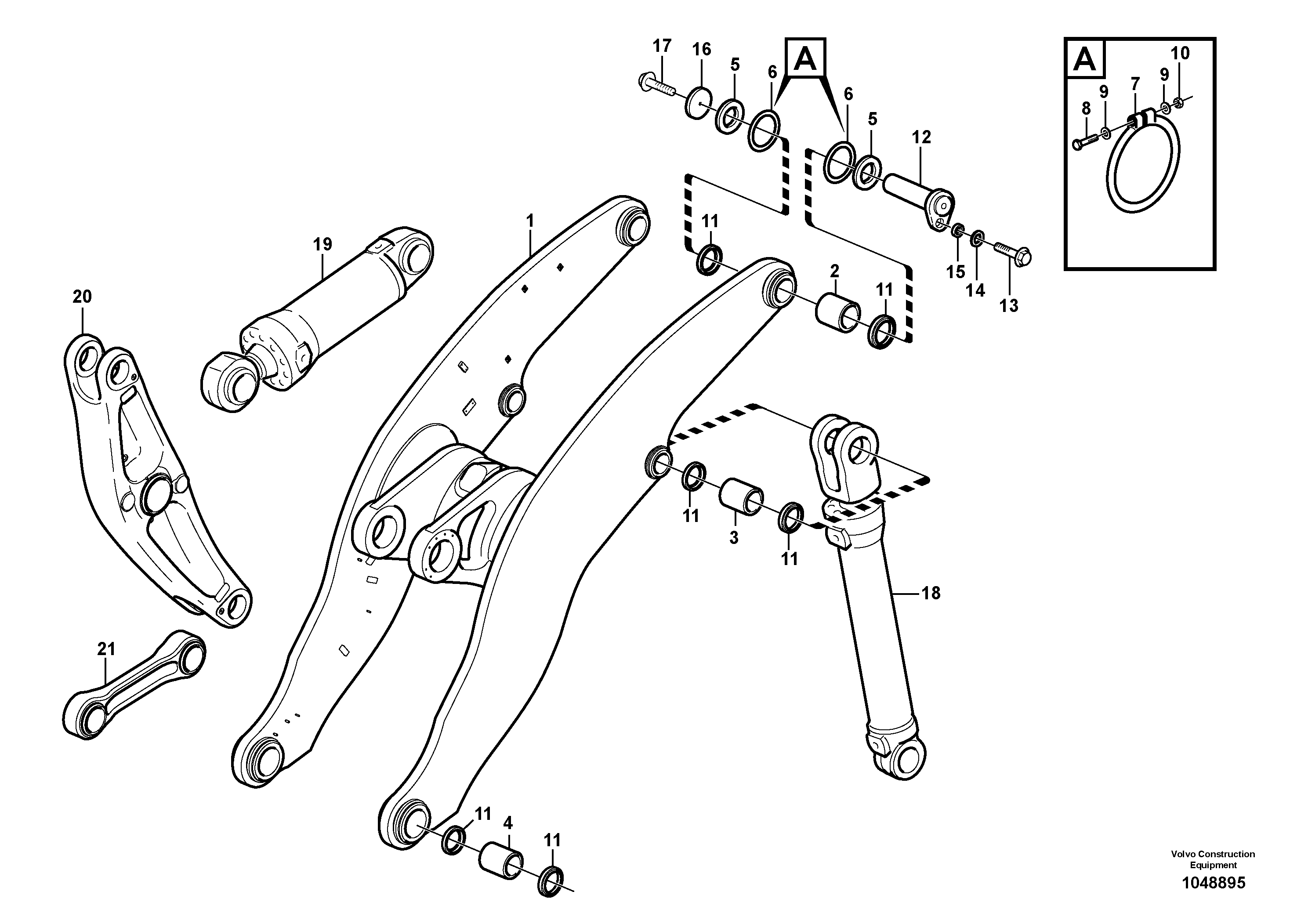 Схема запчастей Volvo L350F - 3282 Lifting framework with assembly parts L350F