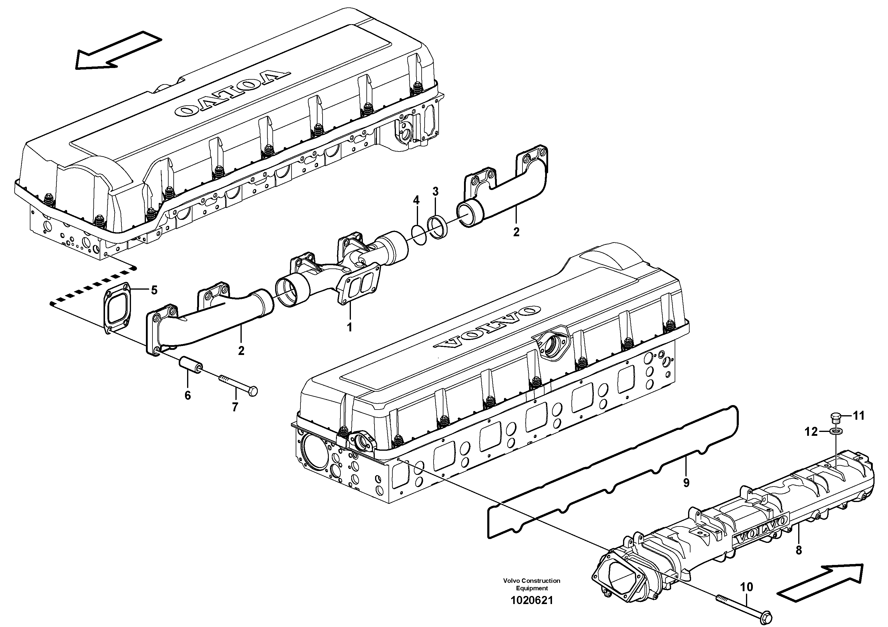 Схема запчастей Volvo L350F - 98560 Inlet manifold and exhaust manifold L350F