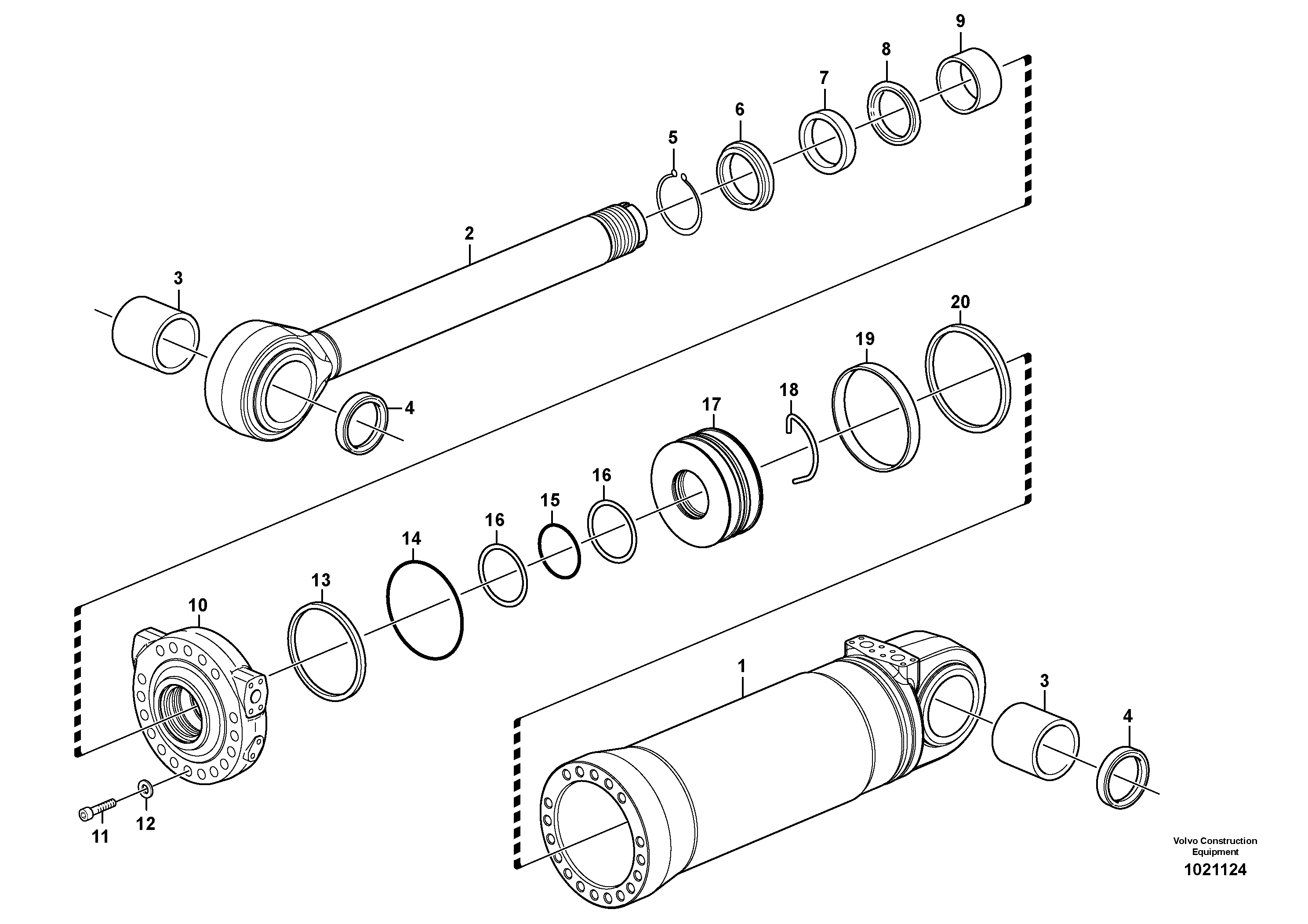 Схема запчастей Volvo L350F - 46195 Hydraulic cylinder, tilting L350F