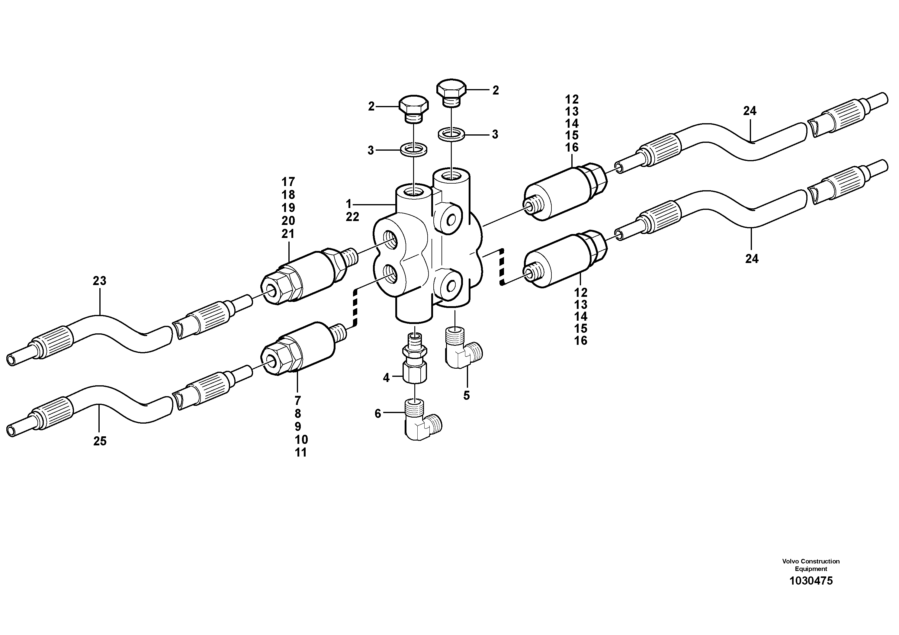 Схема запчастей Volvo L350F - 46202 Distribution block, B3 L350F