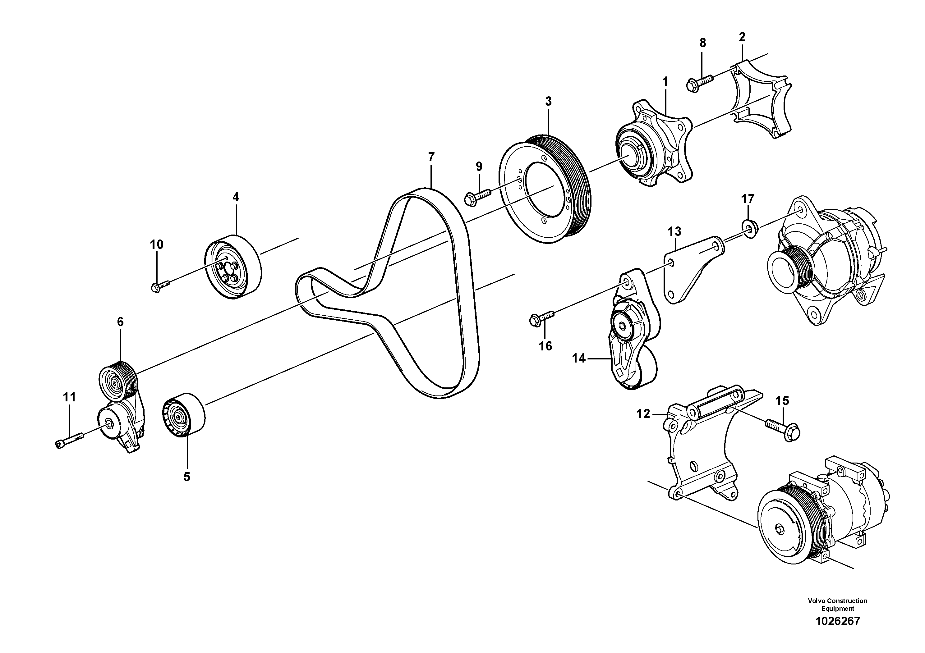 Схема запчастей Volvo L350F - 31960 Belt transmission, pulley L350F