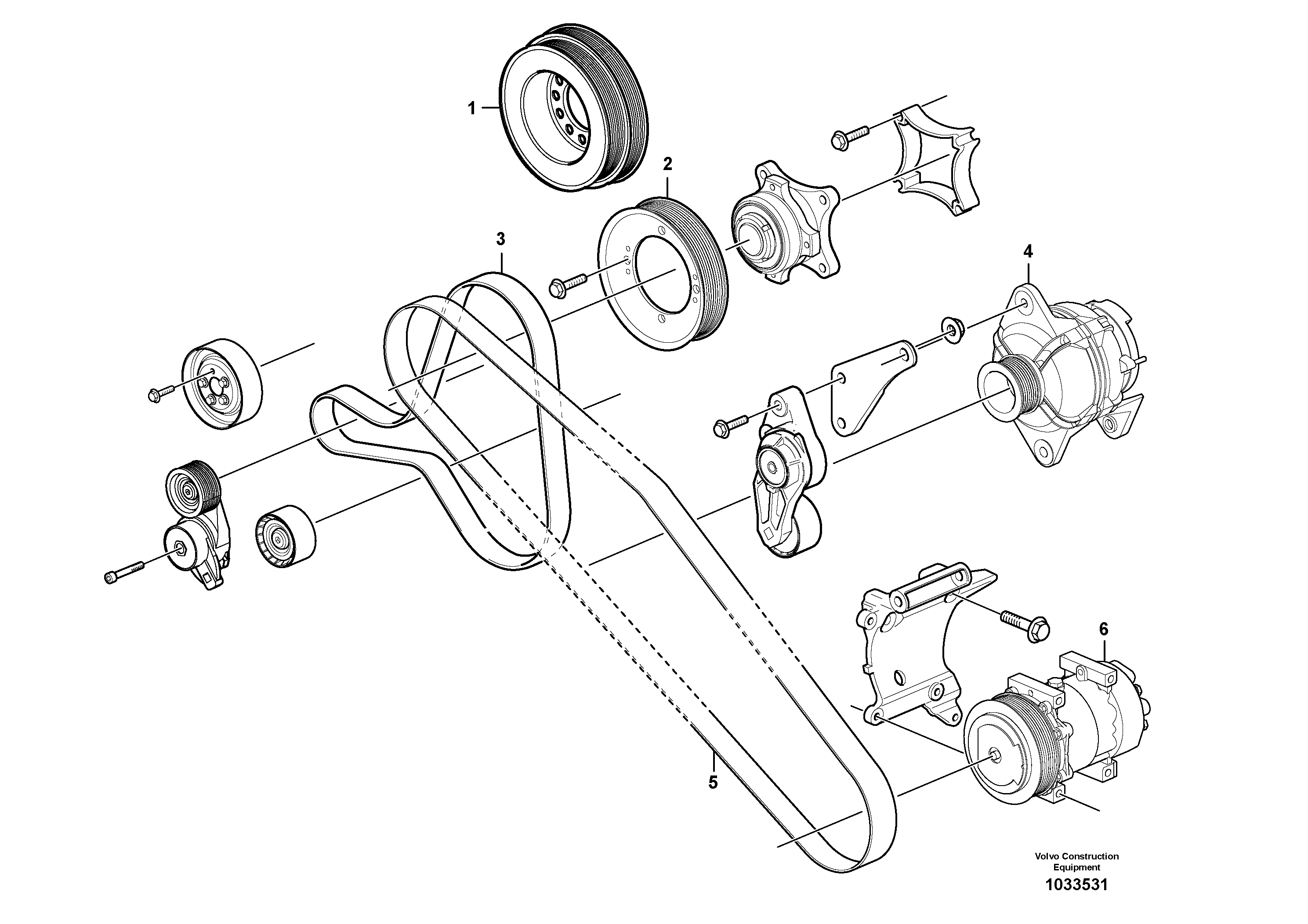 Схема запчастей Volvo L350F - 48519 Belt transmission L350F