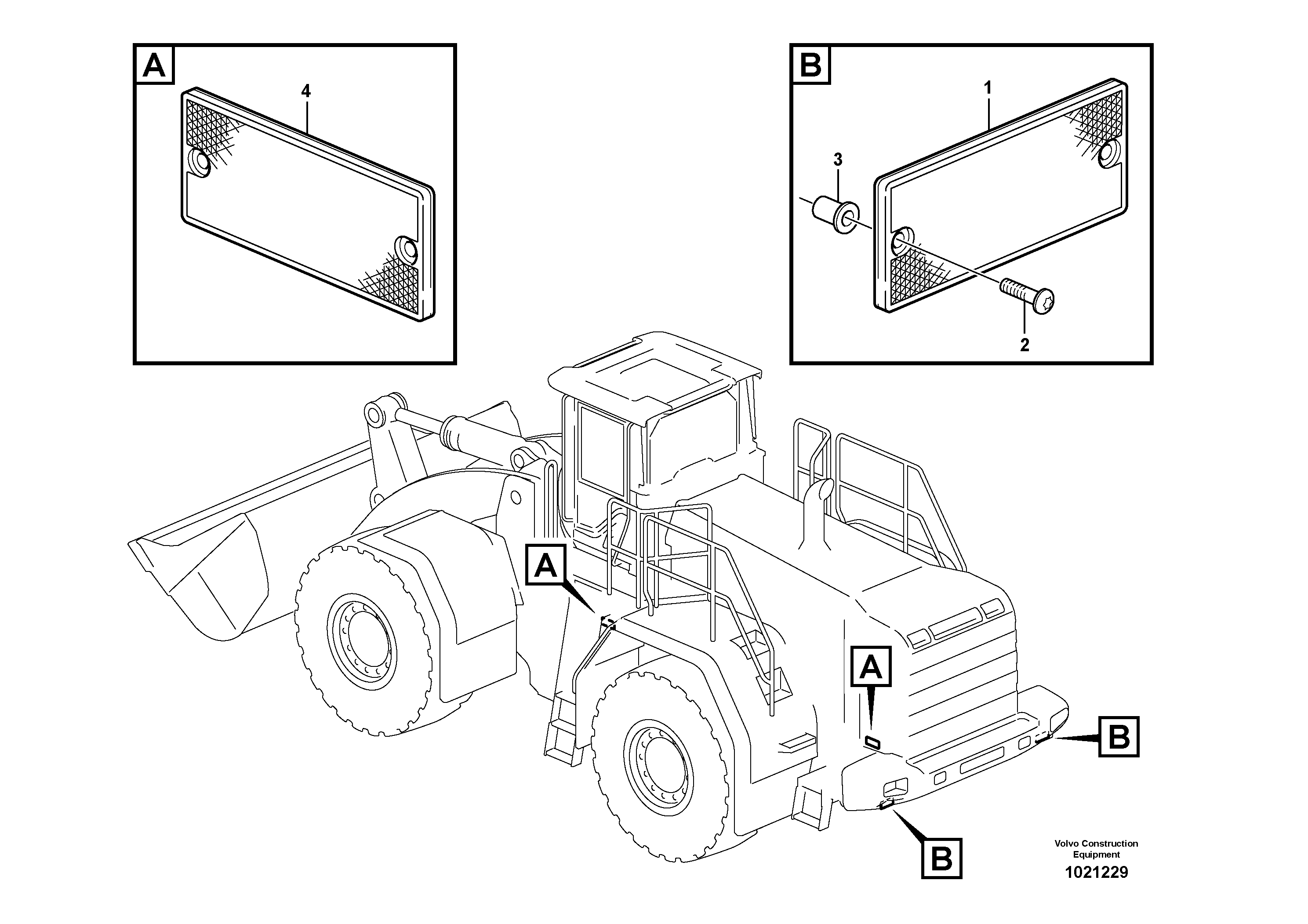 Схема запчастей Volvo L350F - 49193 Светоотражатели (отражатели) L350F