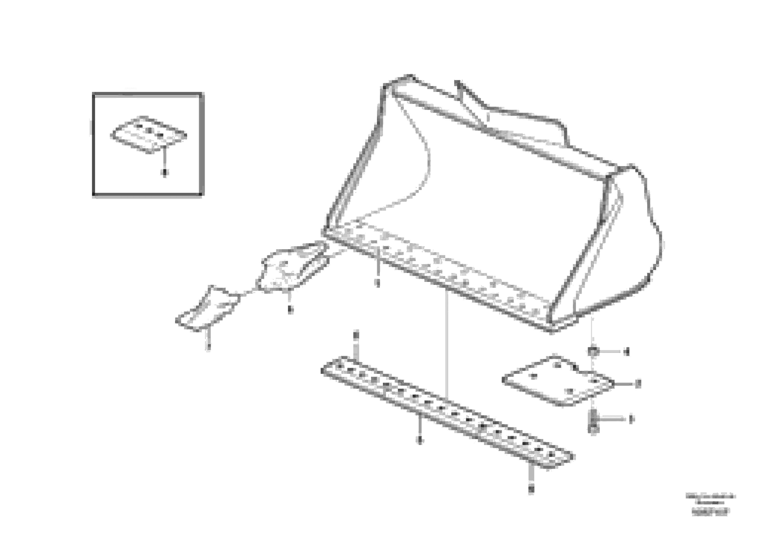 Схема запчастей Volvo L350F - 84000 Bucket, straight lip, alt. edge savers or teeth ATTACHMENTS ATTACHMENTS WHEEL LOADERS GEN. F