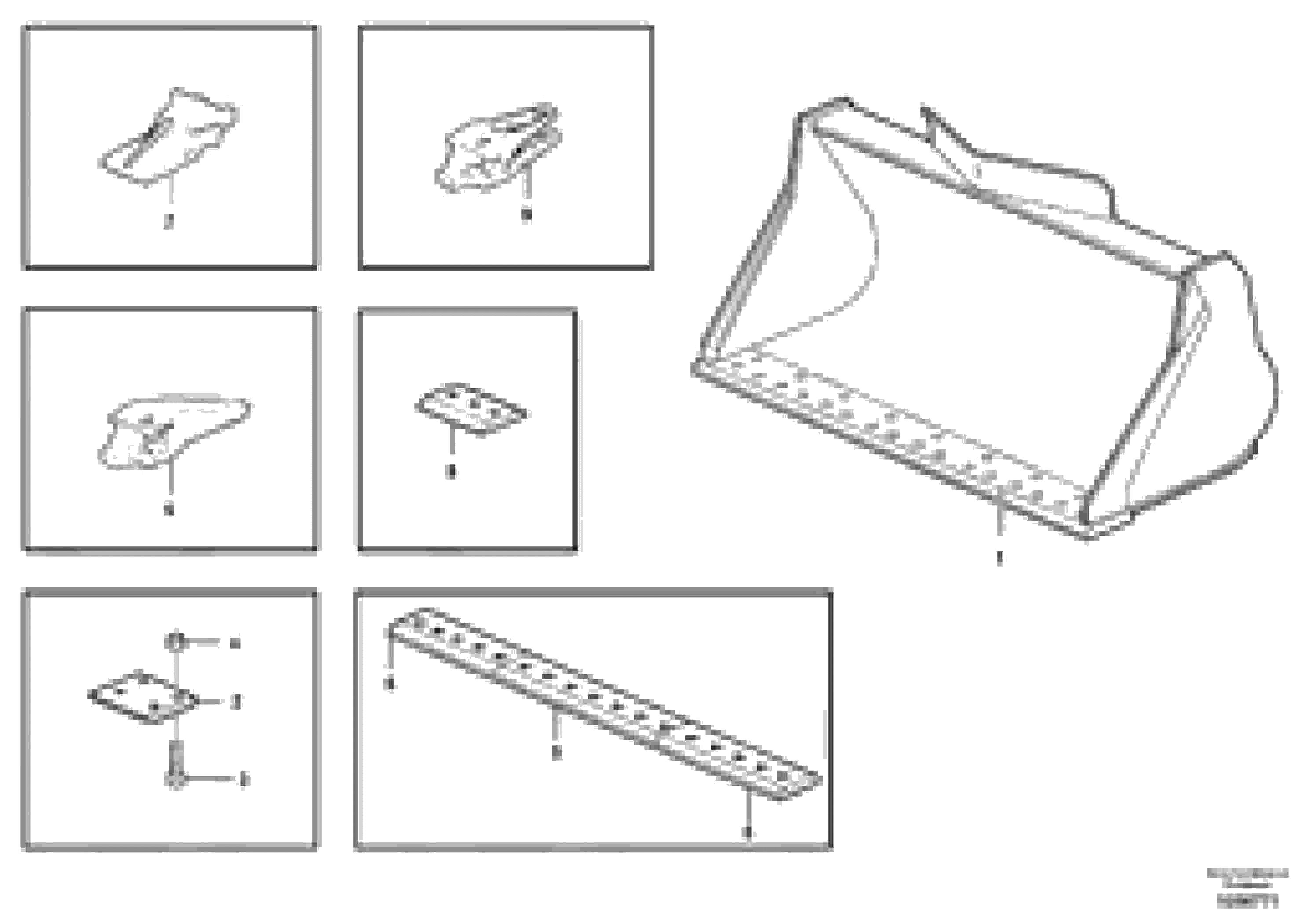 Схема запчастей Volvo L350F - 84243 Bucket, straight lip, alt. edge savers or teeth ATTACHMENTS ATTACHMENTS WHEEL LOADERS GEN. F