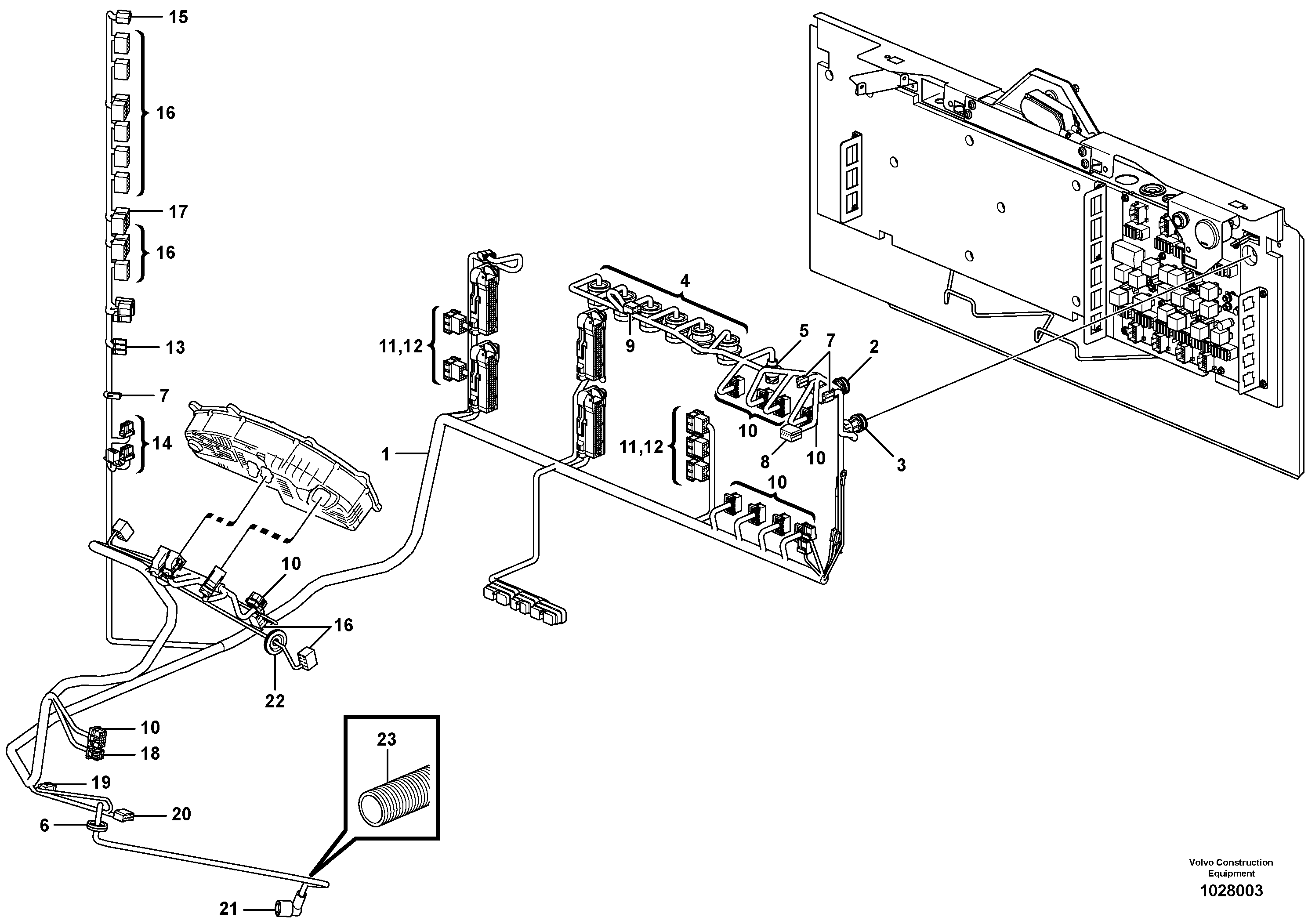 Схема запчастей Volvo L350F - 102399 Cable harness, electrical distribution unit L350F