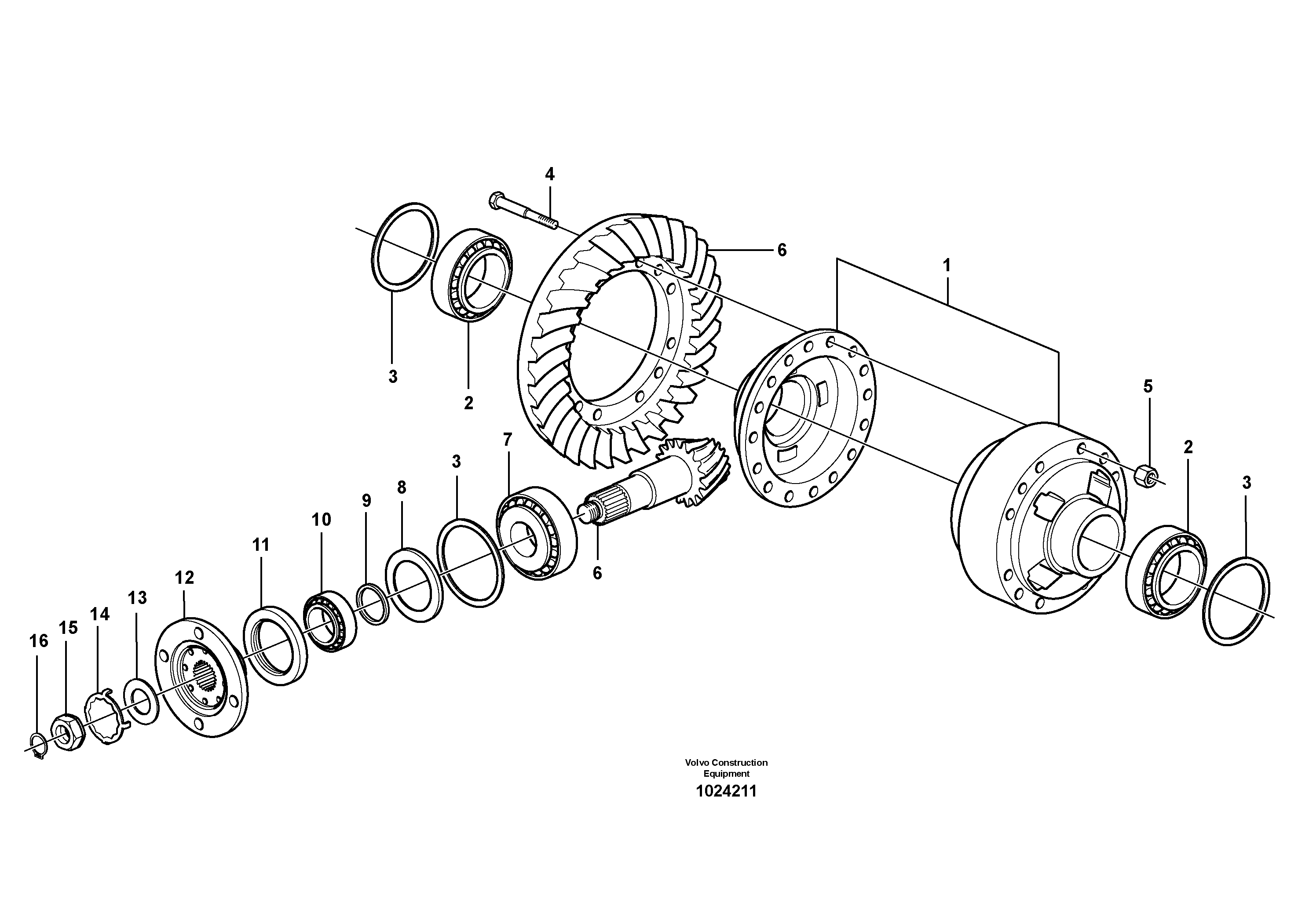 Схема запчастей Volvo L60F - 57561 Final drive, rear L60F