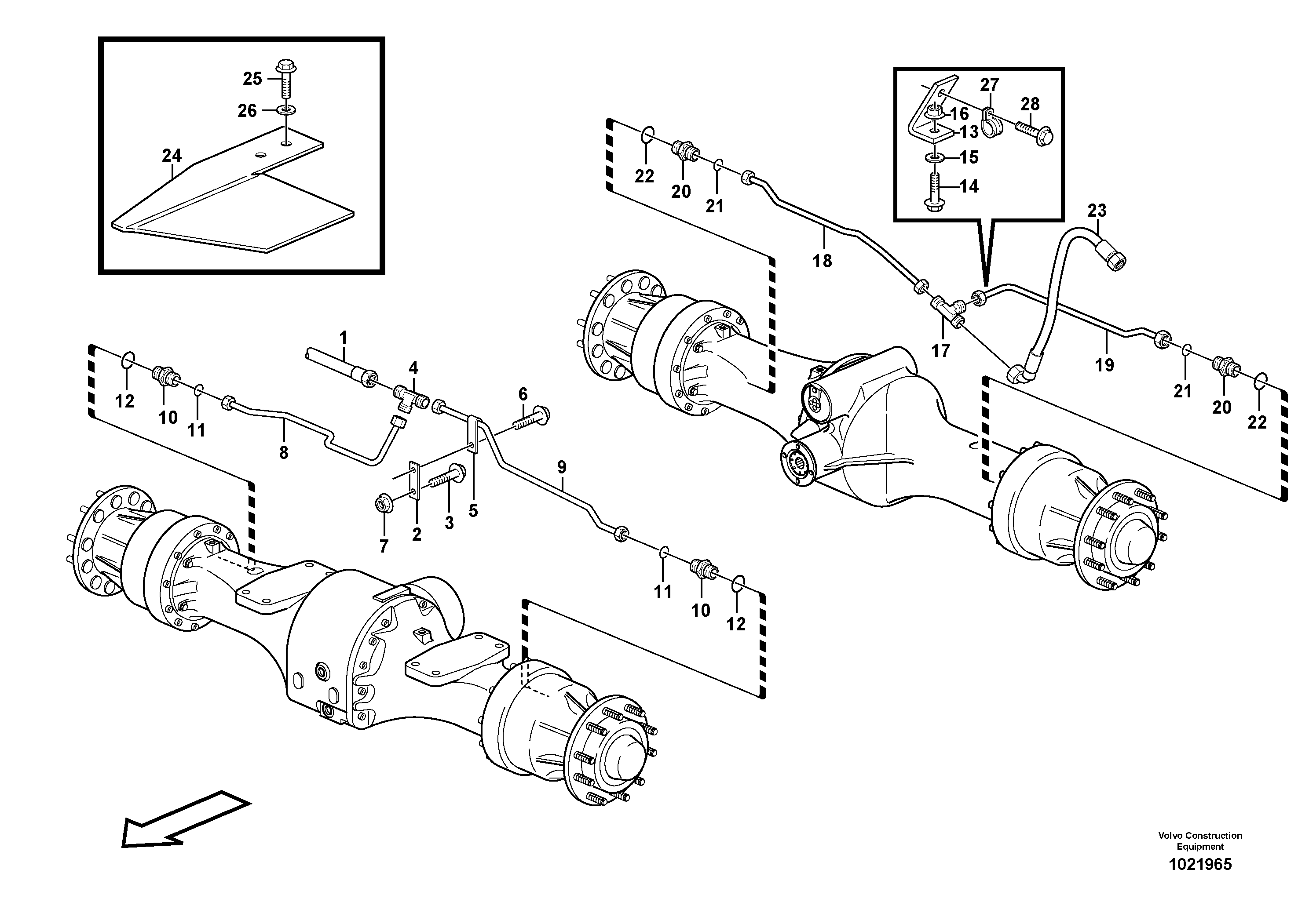 Схема запчастей Volvo L60F - 85101 Трубки тормозные переднего и заднего моста L60F