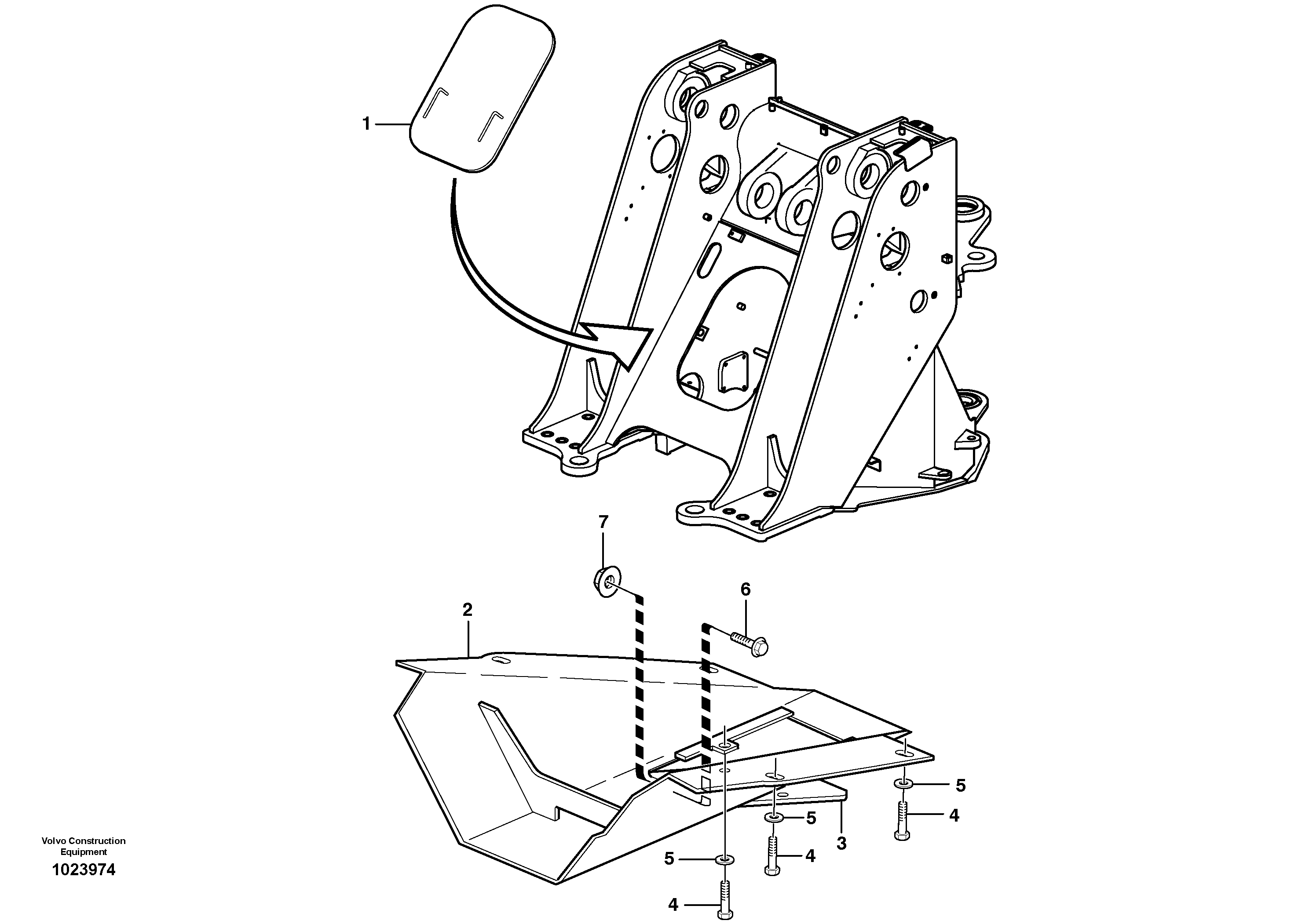 Схема запчастей Volvo L60F - 40818 Belly guard, front L60F