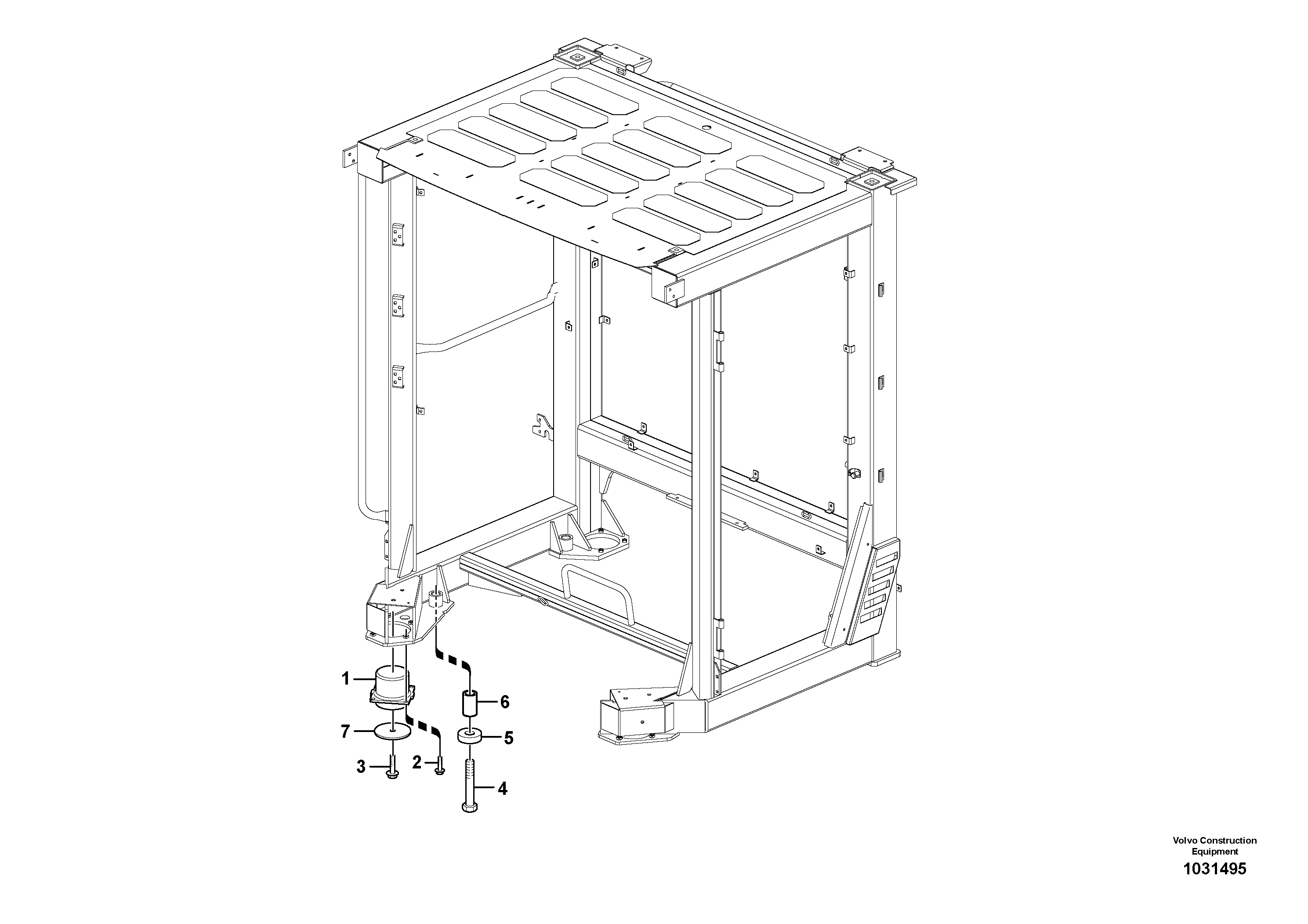 Схема запчастей Volvo L60F - 39190 Cab mounting block L60F