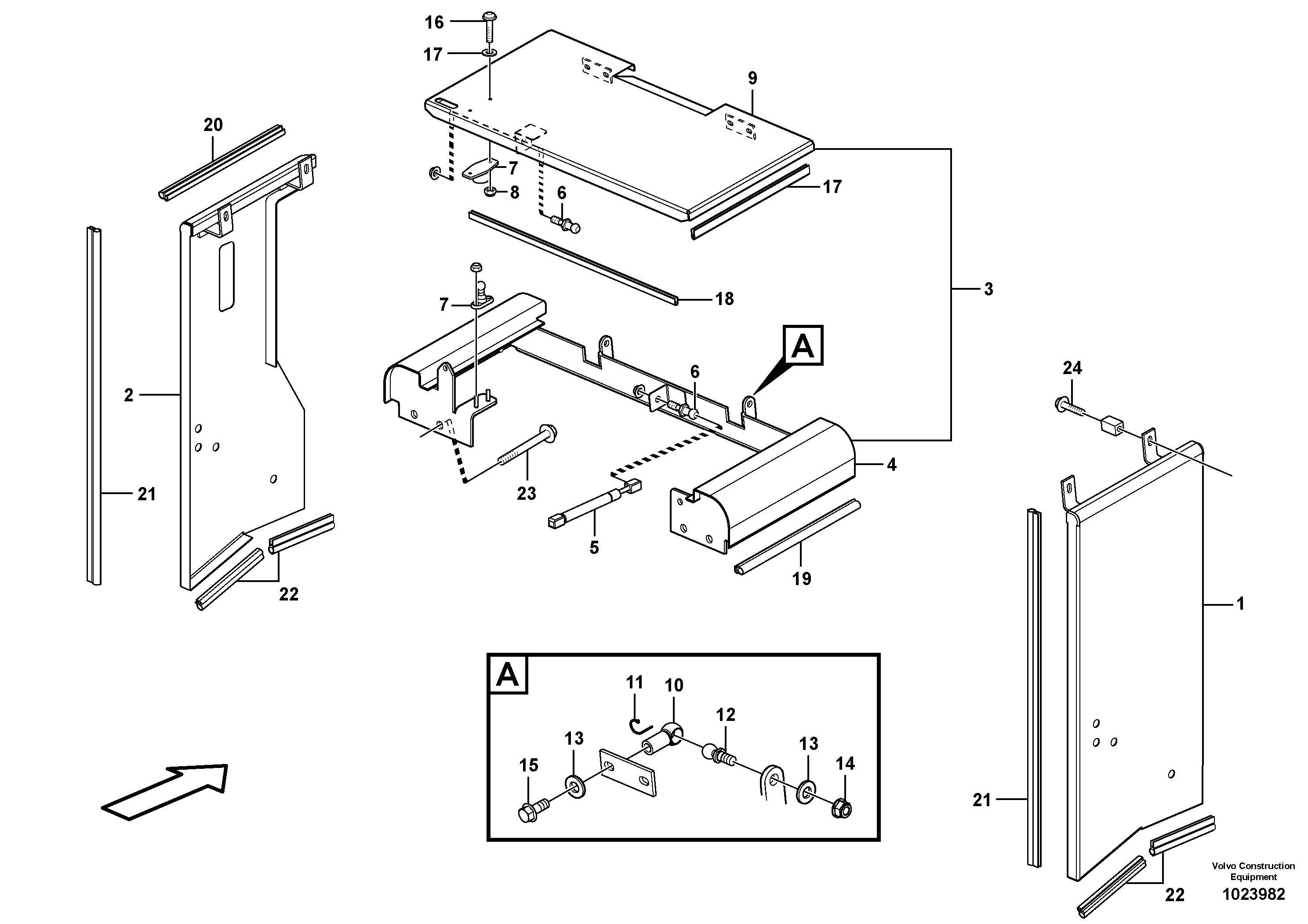 Схема запчастей Volvo L60F - 33015 Side hatches, front L60F