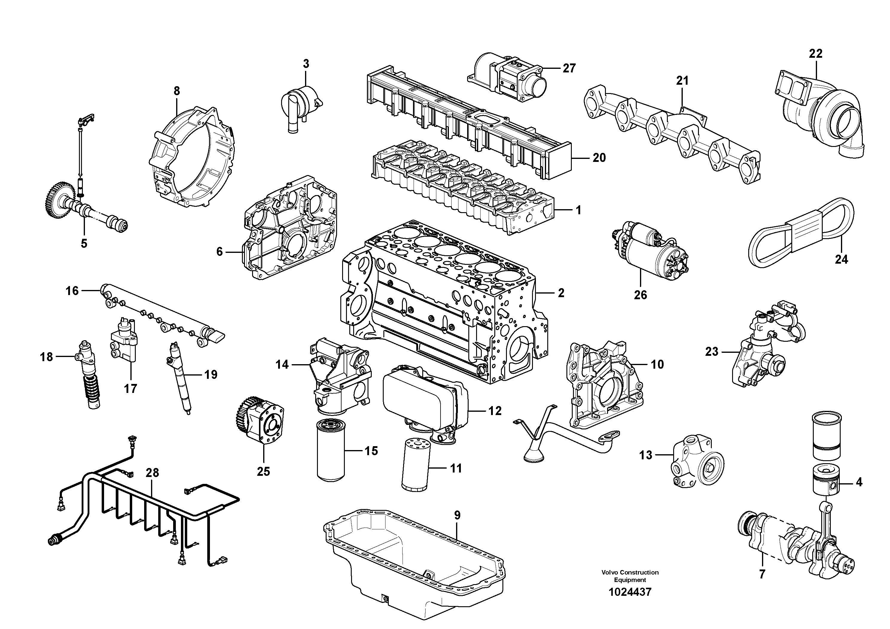 Схема запчастей Volvo L60F - 57842 Двигатель в сборе L60F