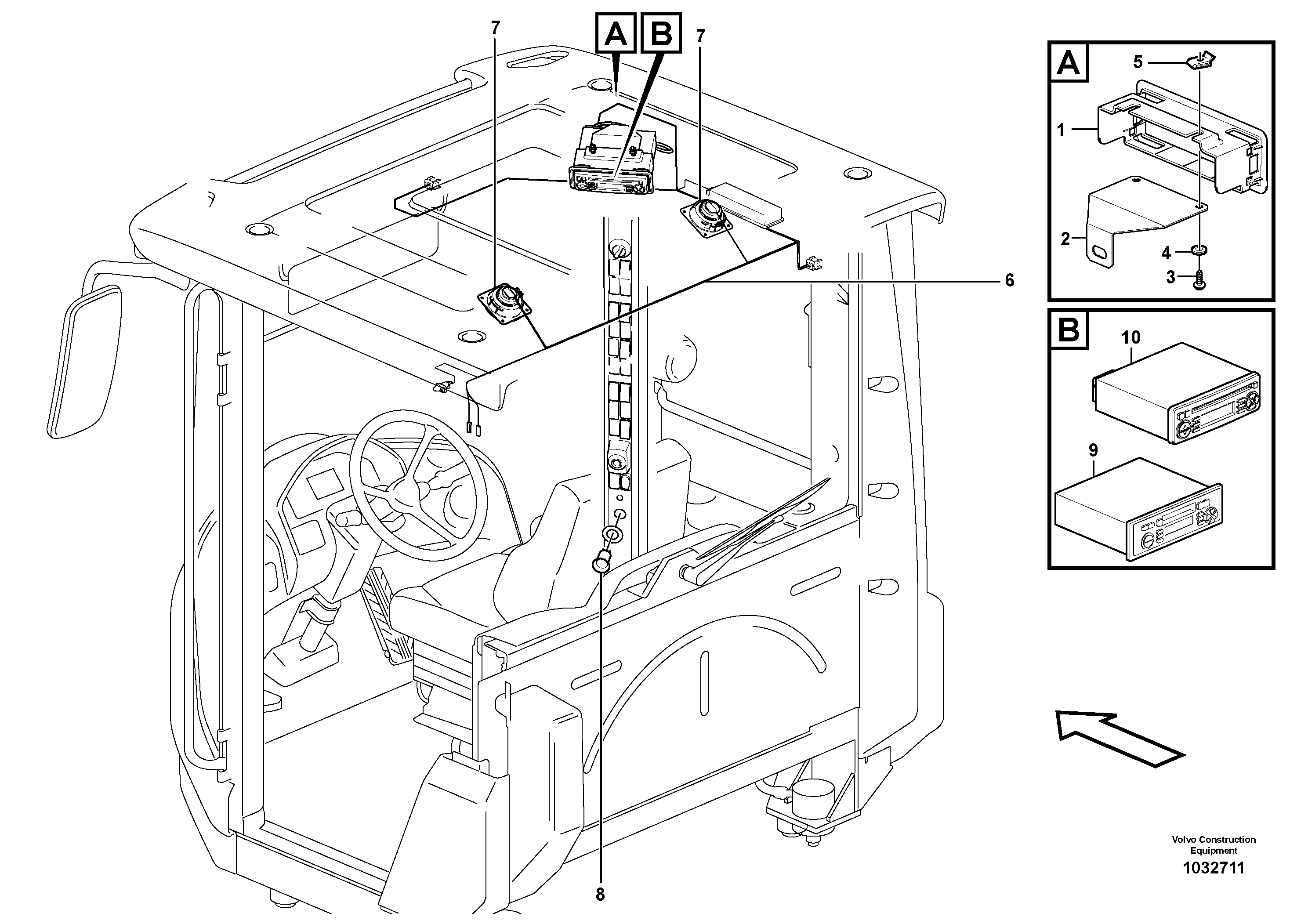 Схема запчастей Volvo L60F - 9034 Radio bracket L60F