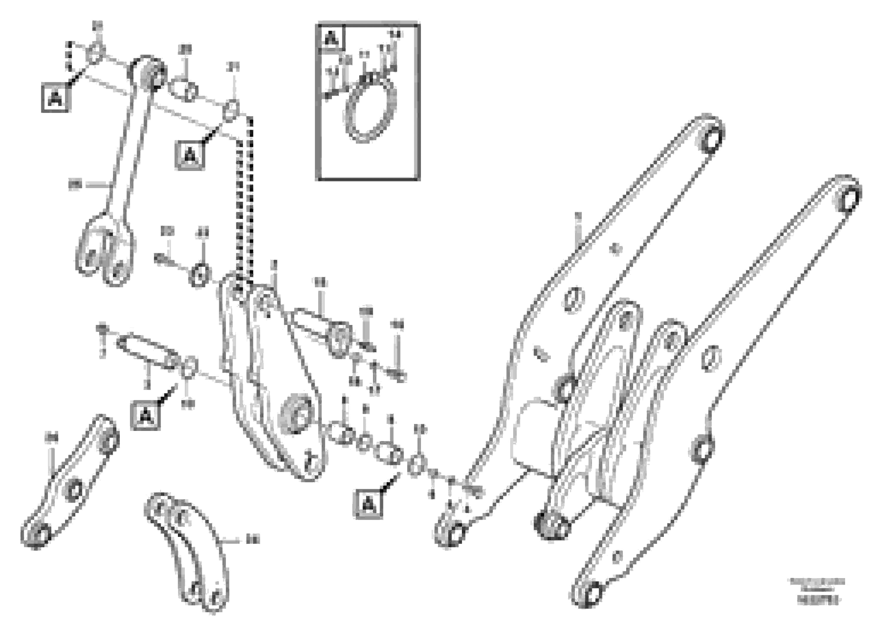 Схема запчастей Volvo L60F - 41840 Rear links with assembly parts L60F