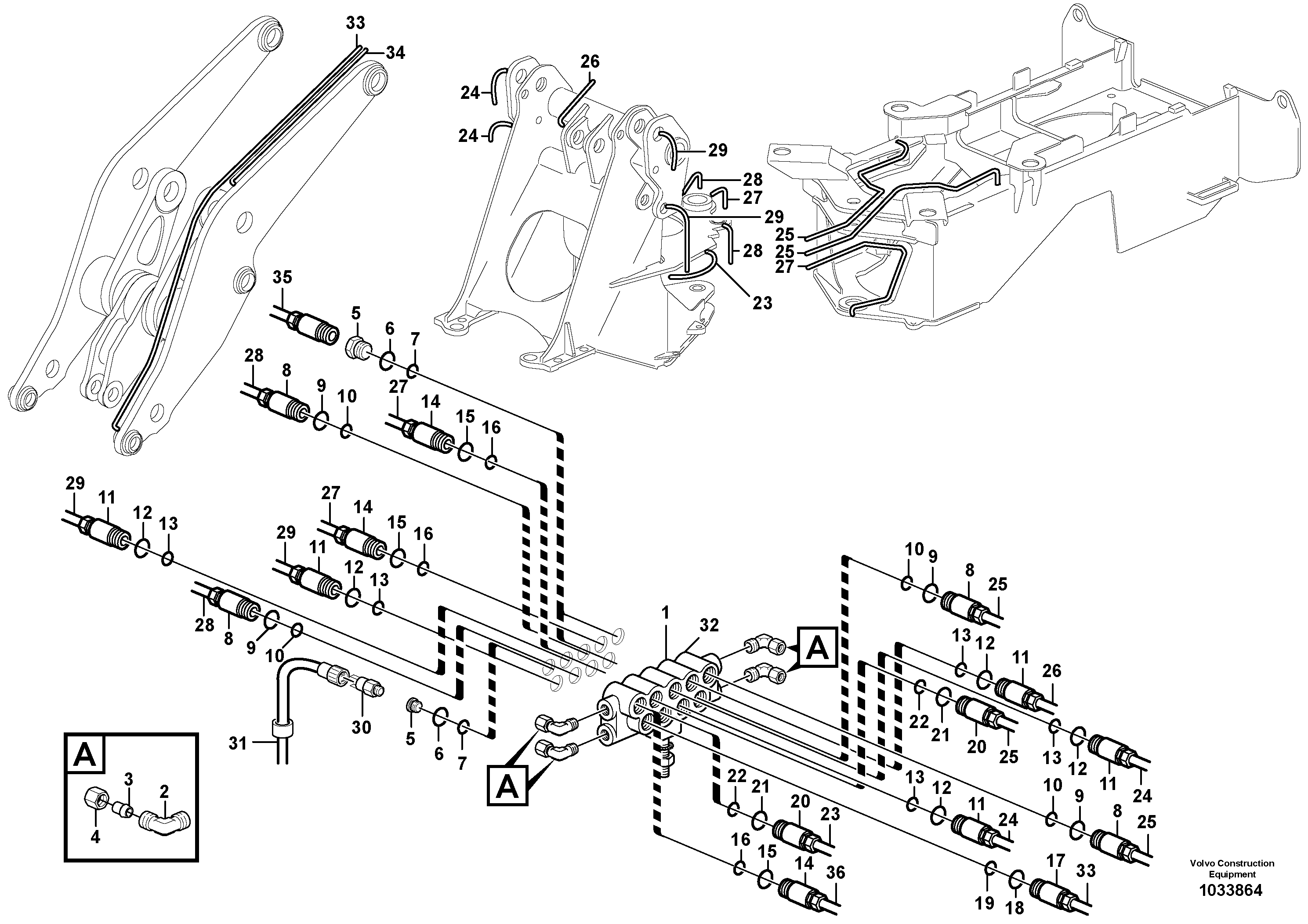 Схема запчастей Volvo L60F - 7887 Distribution block, B1 L60F