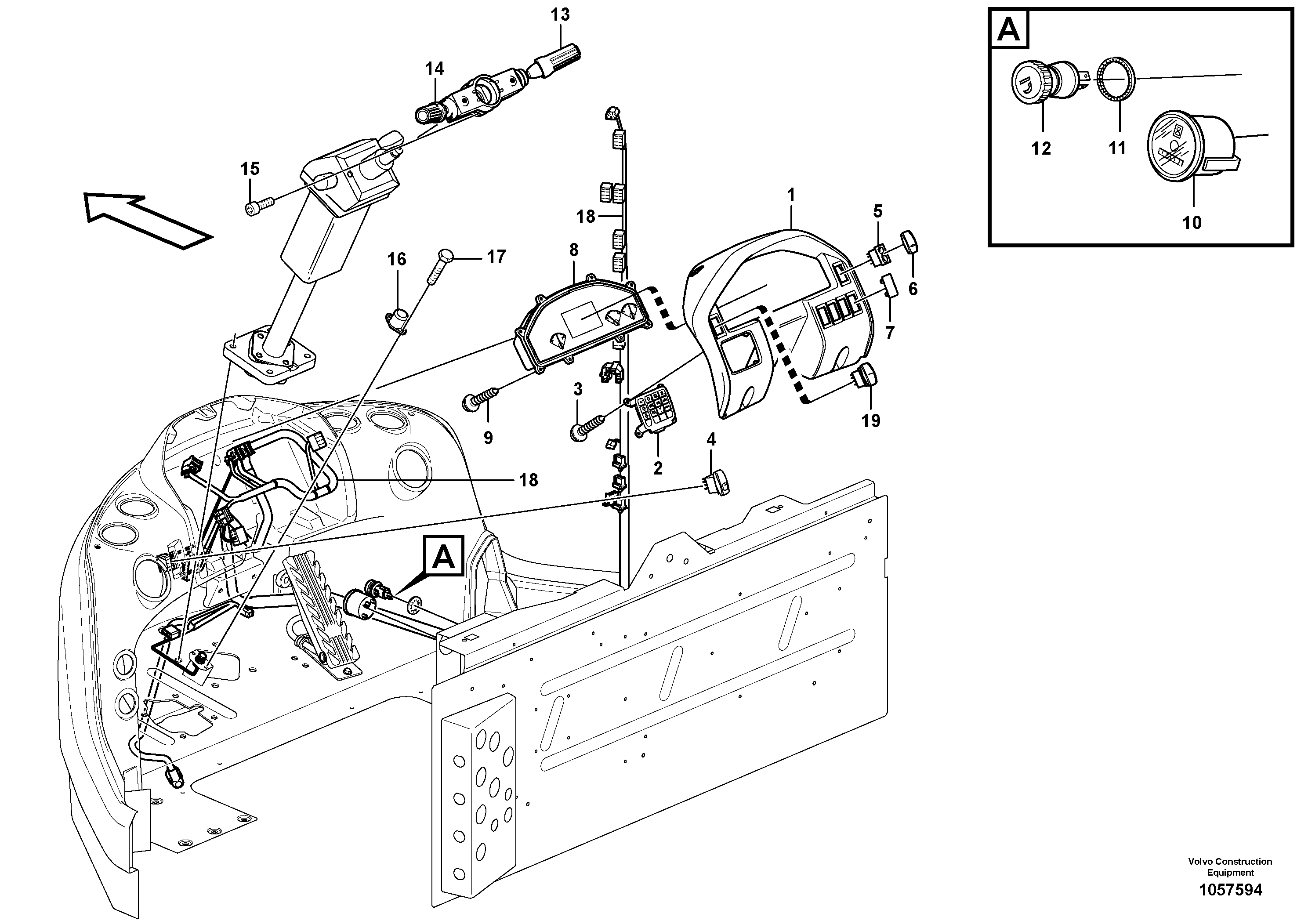 Схема запчастей Volvo L60F - 99556 Instrument panel L60F