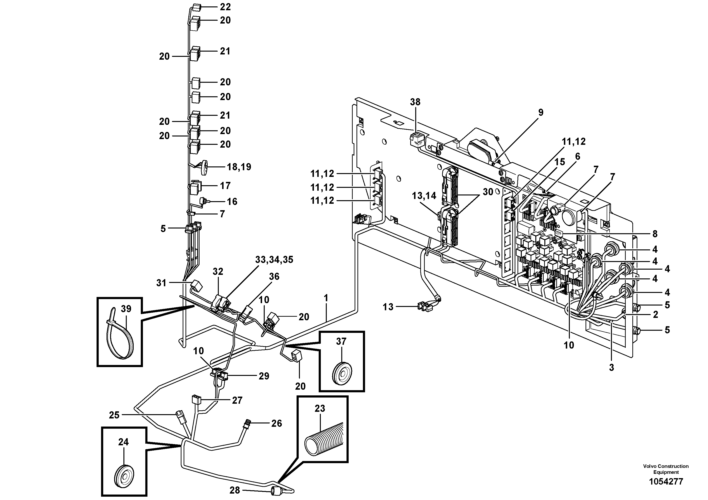 Схема запчастей Volvo L70F - 92587 Cable harness, electrical distribution unit L70F