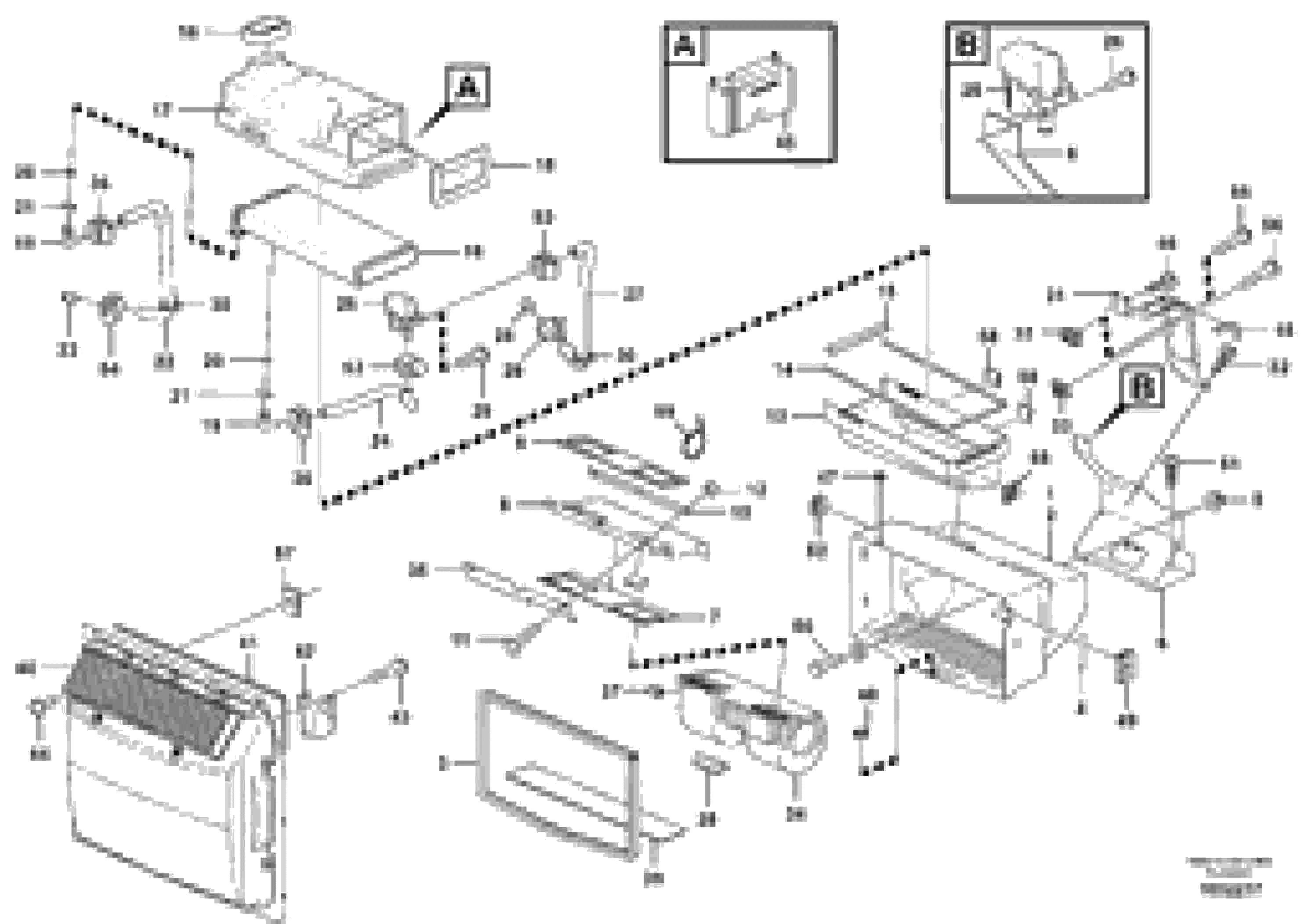 Схема запчастей Volvo L70F - 105691 Fresh air inlet, air filter and fan housing L70F