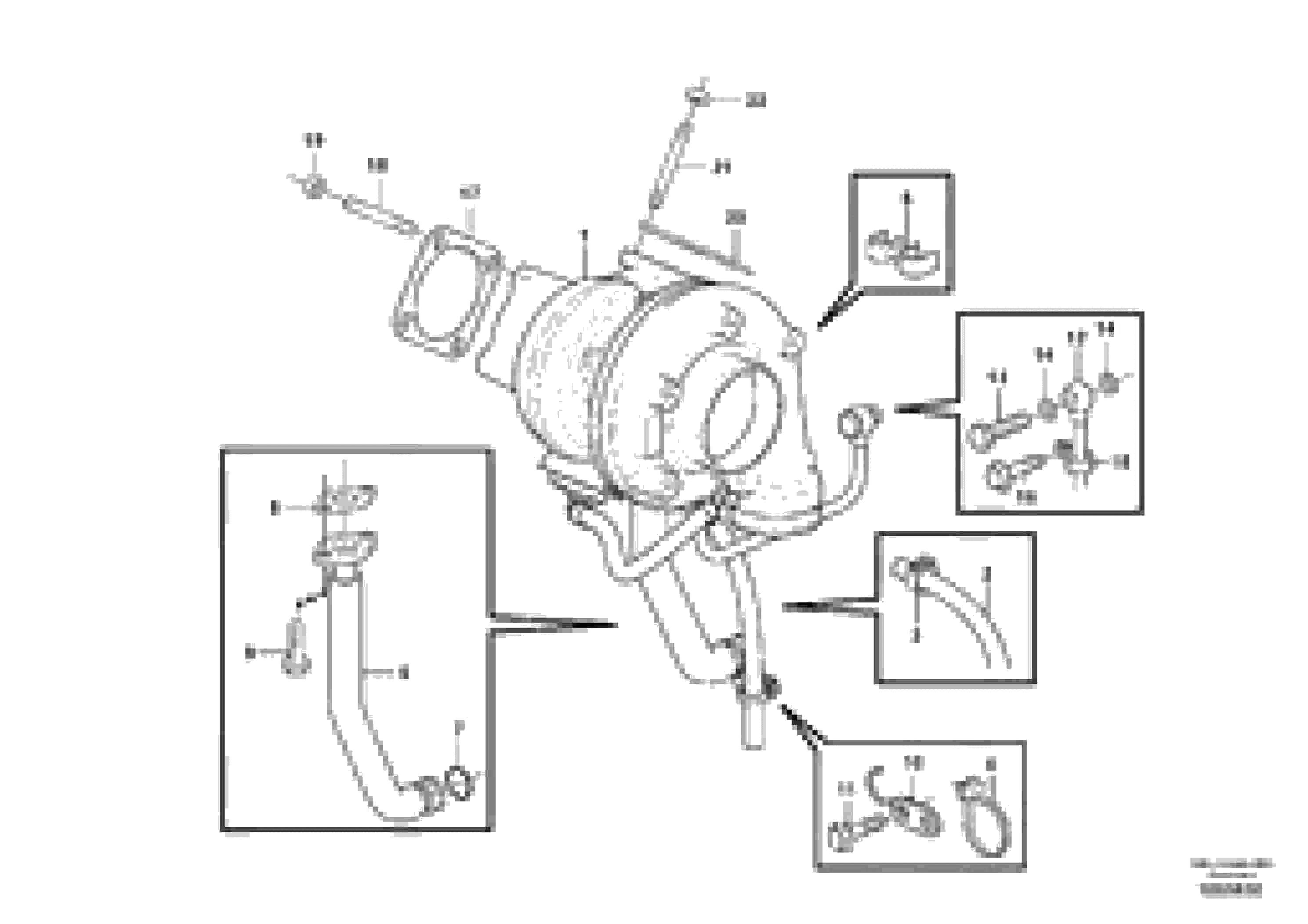 Схема запчастей Volvo L70F - 100104 Турбокомпрессор (турбина) с установочными деталями L70F