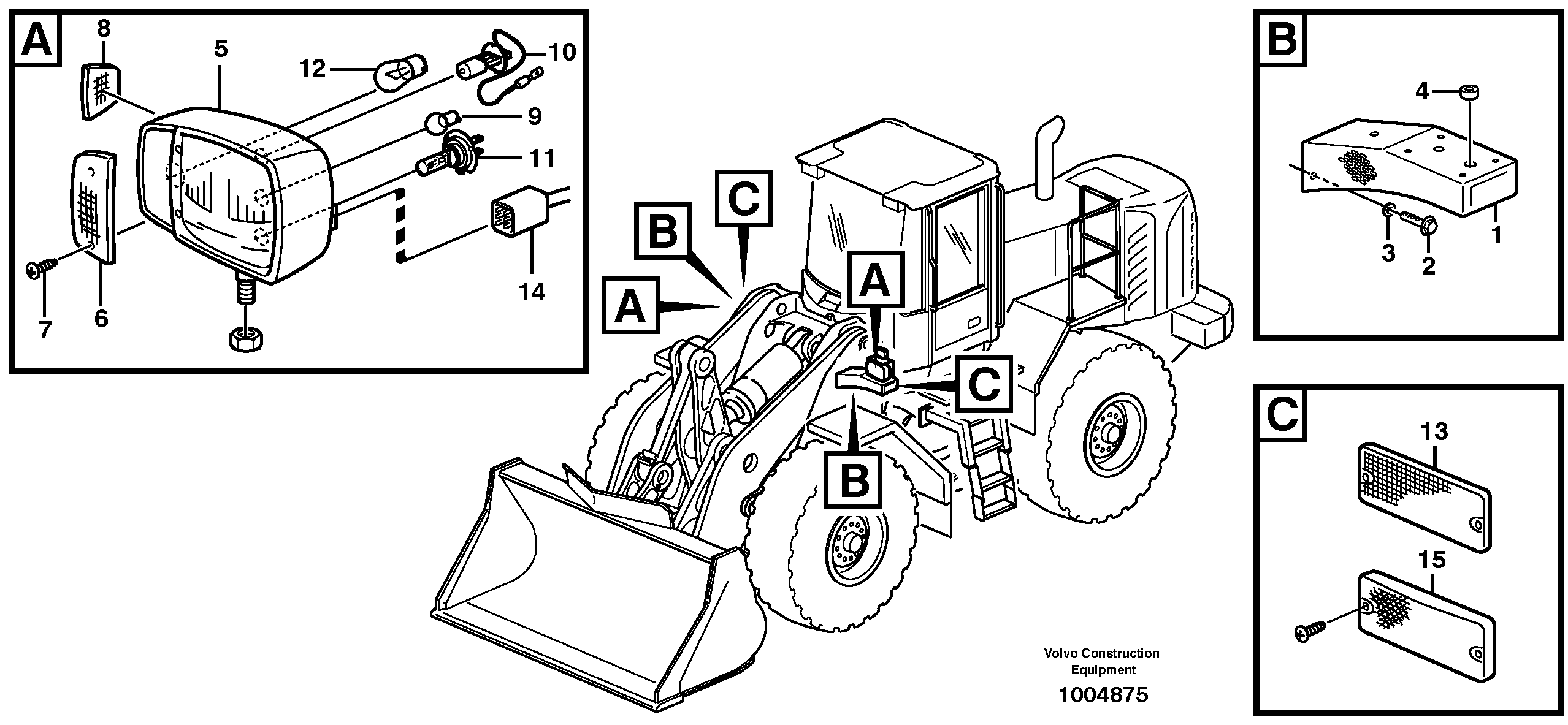 Схема запчастей Volvo L70F - 434 Lighting, front L70F