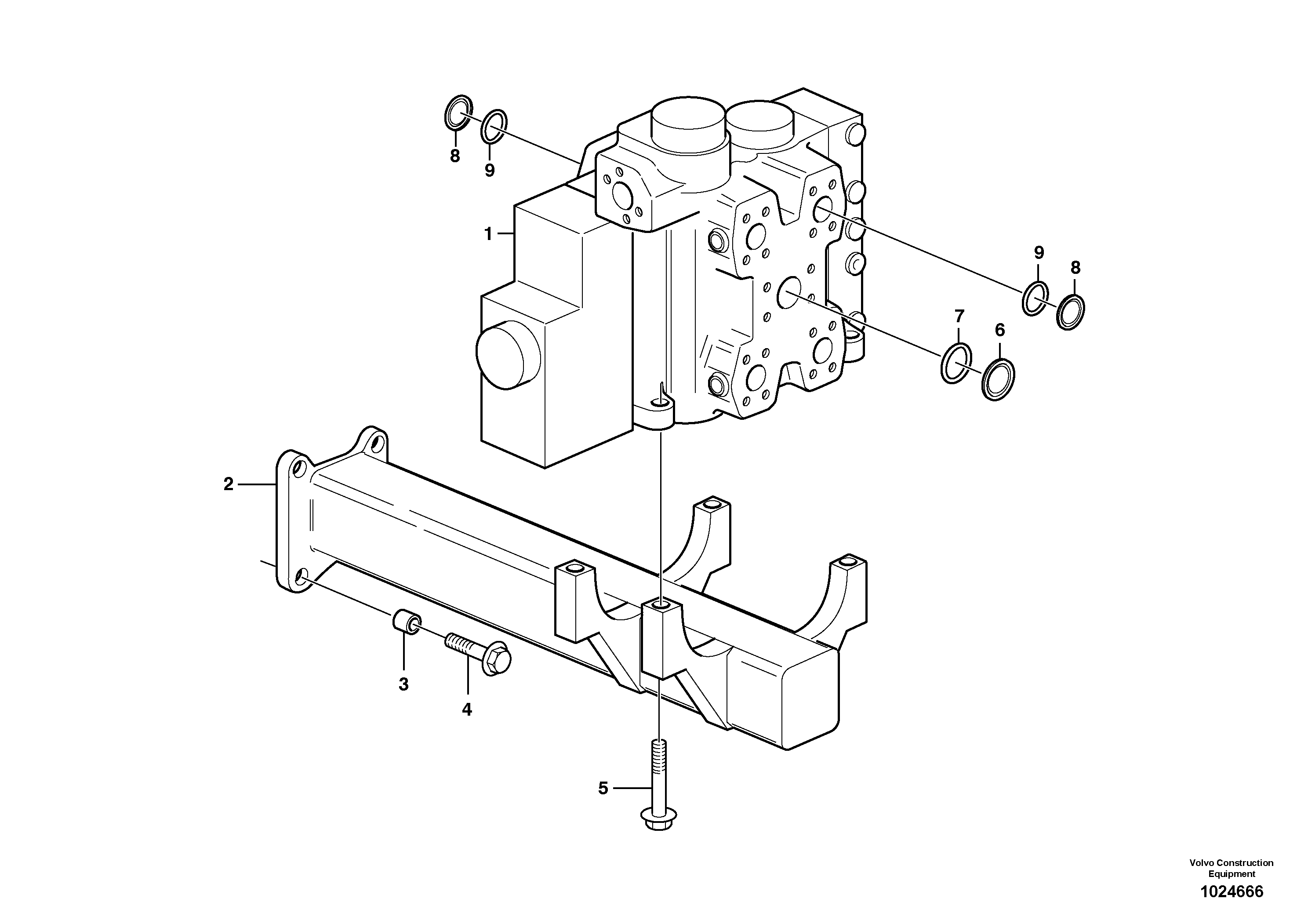 Схема запчастей Volvo L110F - 58212 Control valve with fitting parts L110F