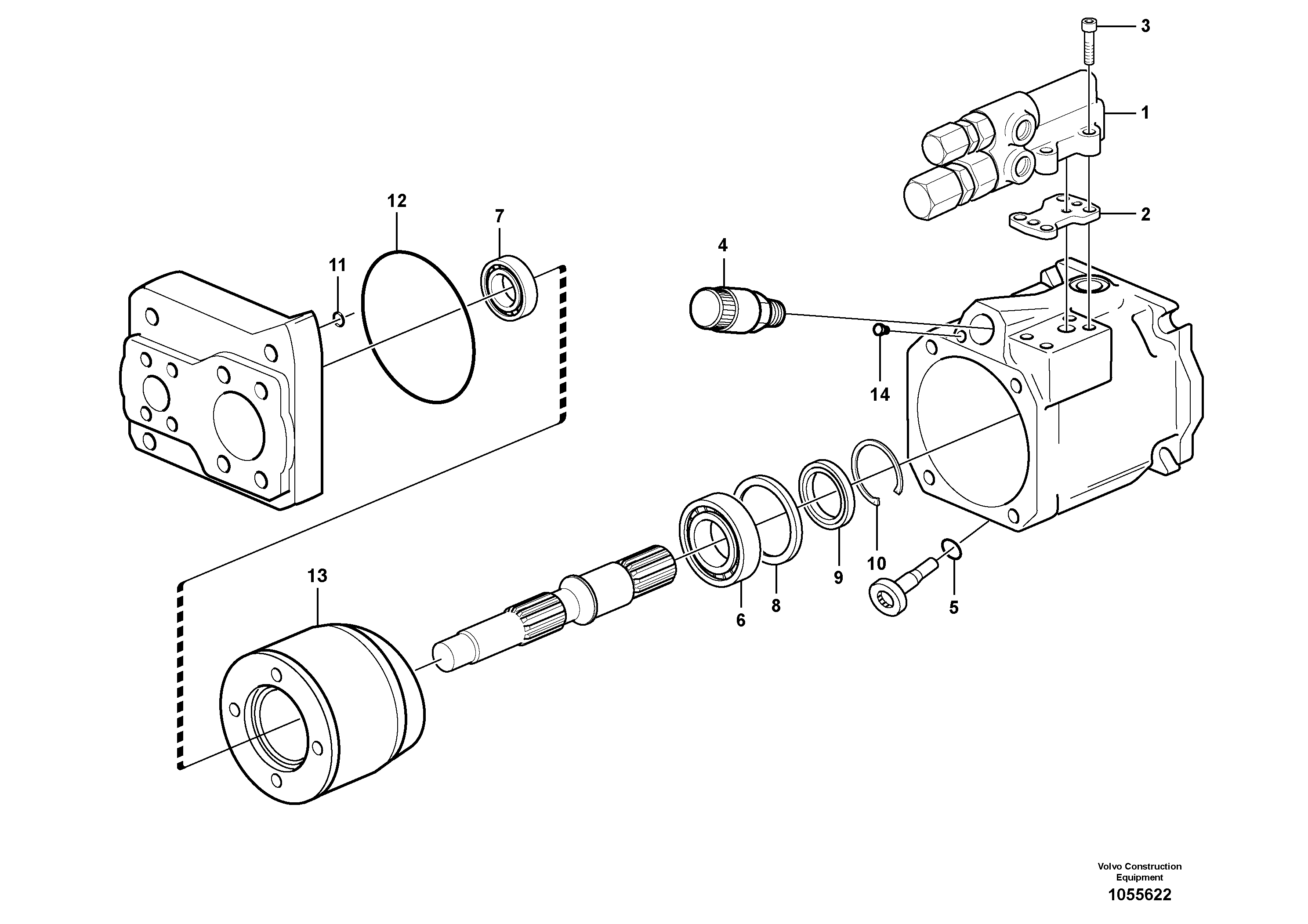 Схема запчастей Volvo L110F - 69843 Гидронасос (основной насос) L110F